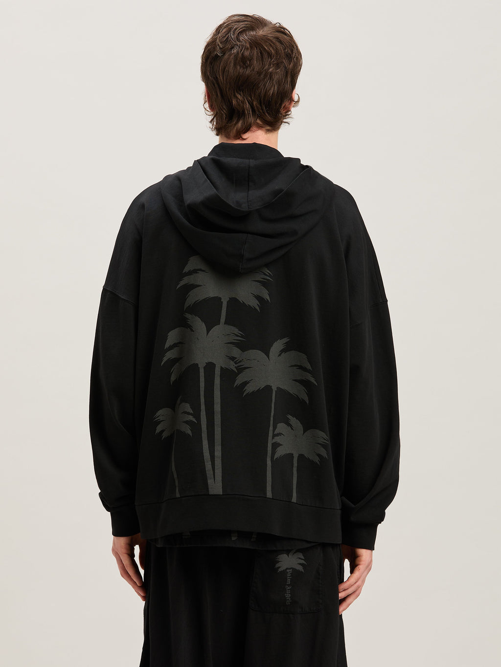 PALM ANGELS  PALMS ZIPPED HOODY VINTAGE BLACK - VINTA VINTAGE BLACK - VINTAGE BLACK PMBE016S25FLE001
