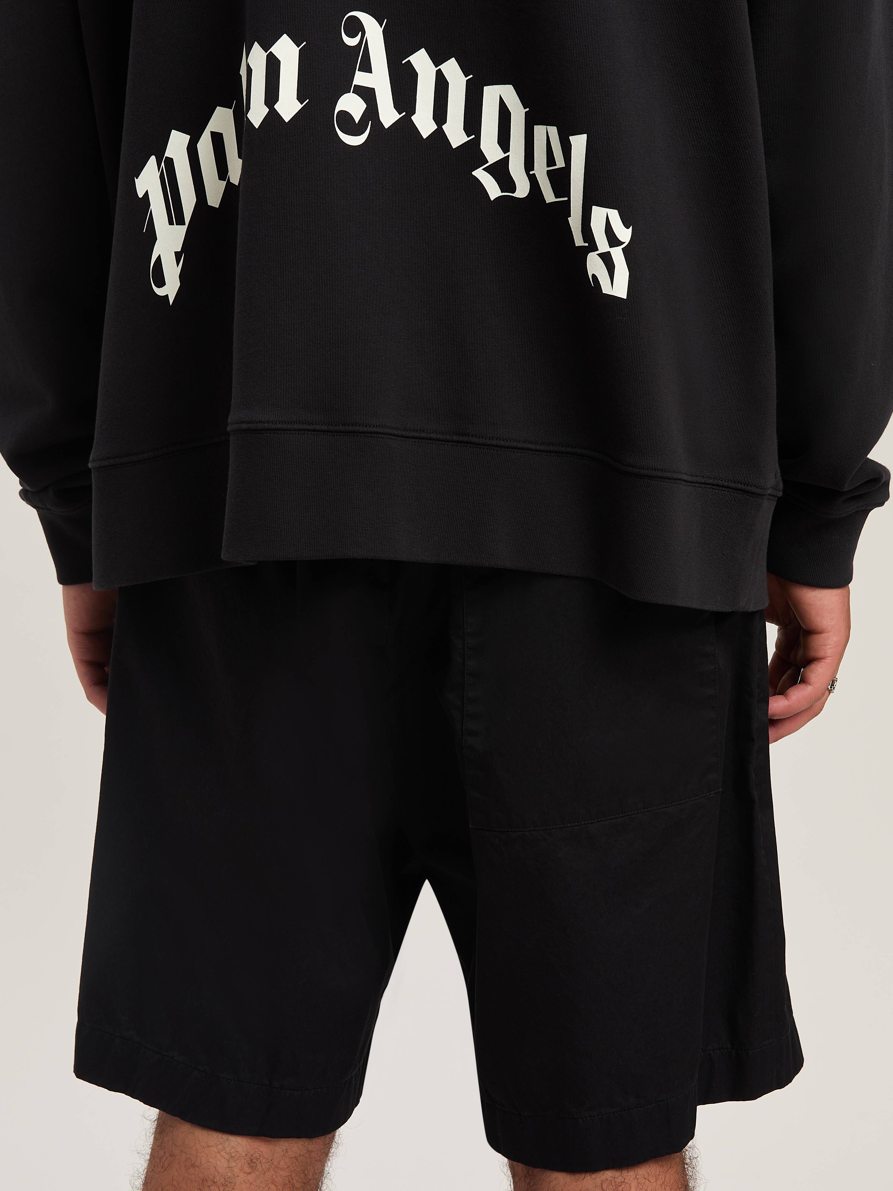 PALM ANGELS  CURVED LOGO ZIPPED HOODY BLACK - OFF WHI BLACK - OFF WHITE PMBE016S25FLE003