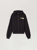 PALM ANGELS PaxLaTimes News Zip Hoodie BLACK - OFF WHITE PMBE029F25FLE001