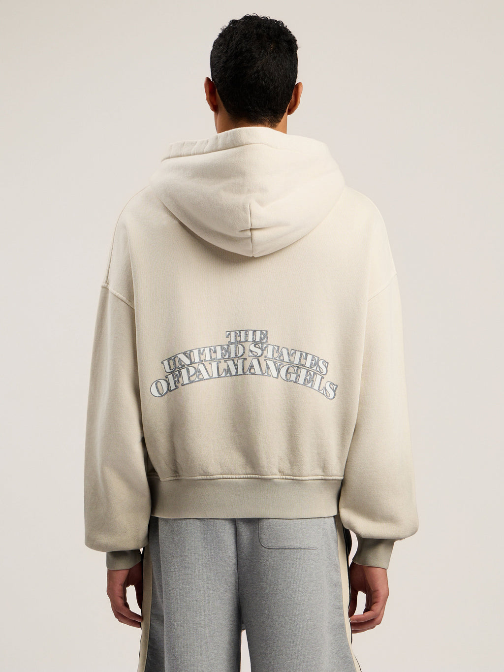 PALM ANGELS Dollar Zipped Loose Hoodie IVORY - BLACK PMBE02AF25FLE003