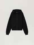 PALM ANGELS Back Curved Logo Zip Hoodie BLACK OFF WHITE PMBE02AS26FLE004