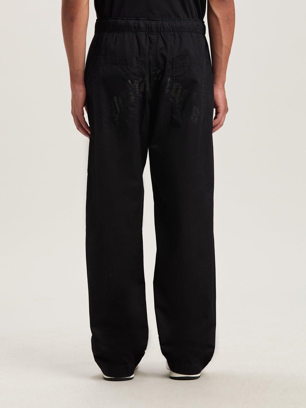 PALM ANGELS  CURVED LOGO LOOSE PANTS BLACK - BLACK PMCA117S25FAB001