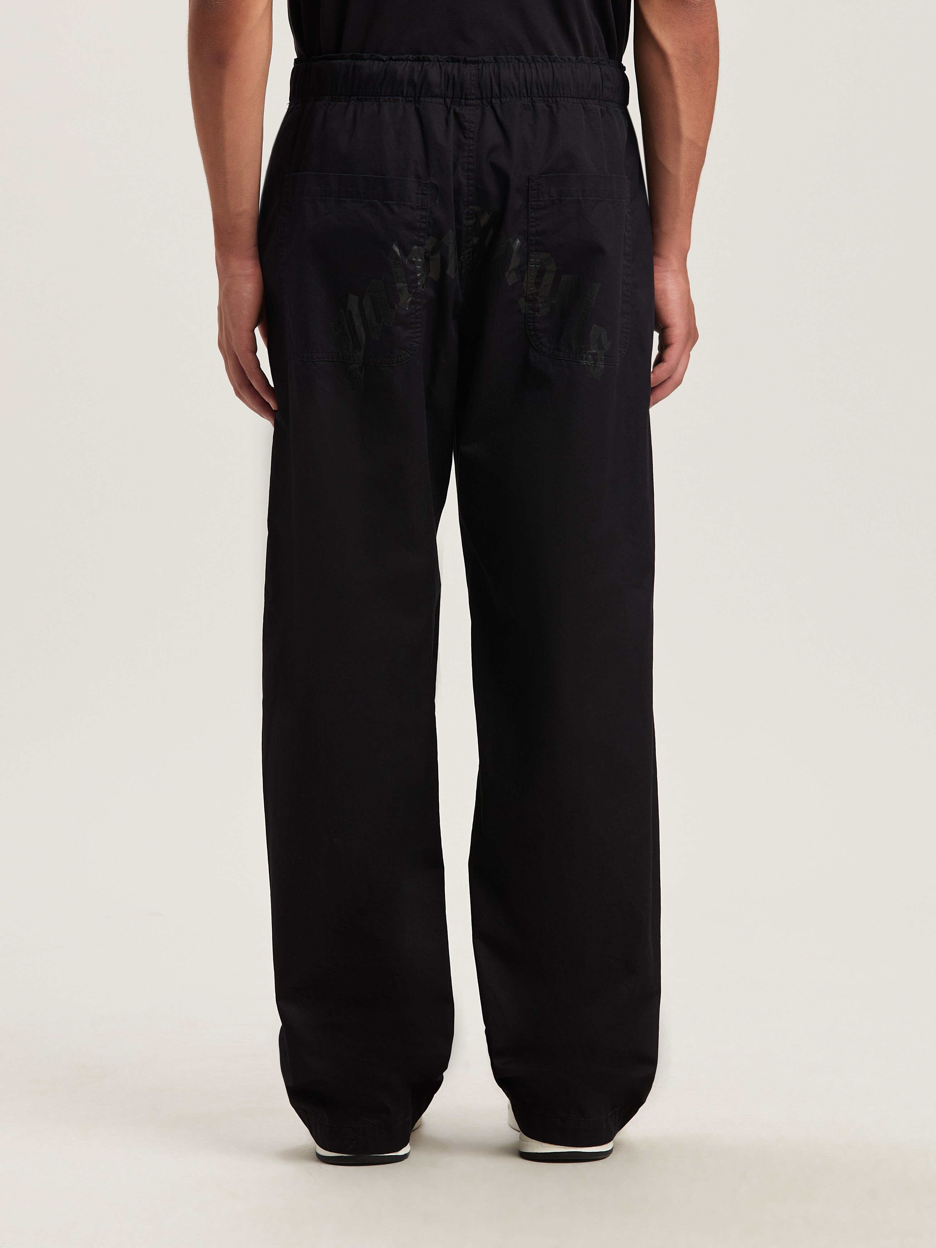 PALM ANGELS  CURVED LOGO LOOSE PANTS BLACK - BLACK PMCA117S25FAB001