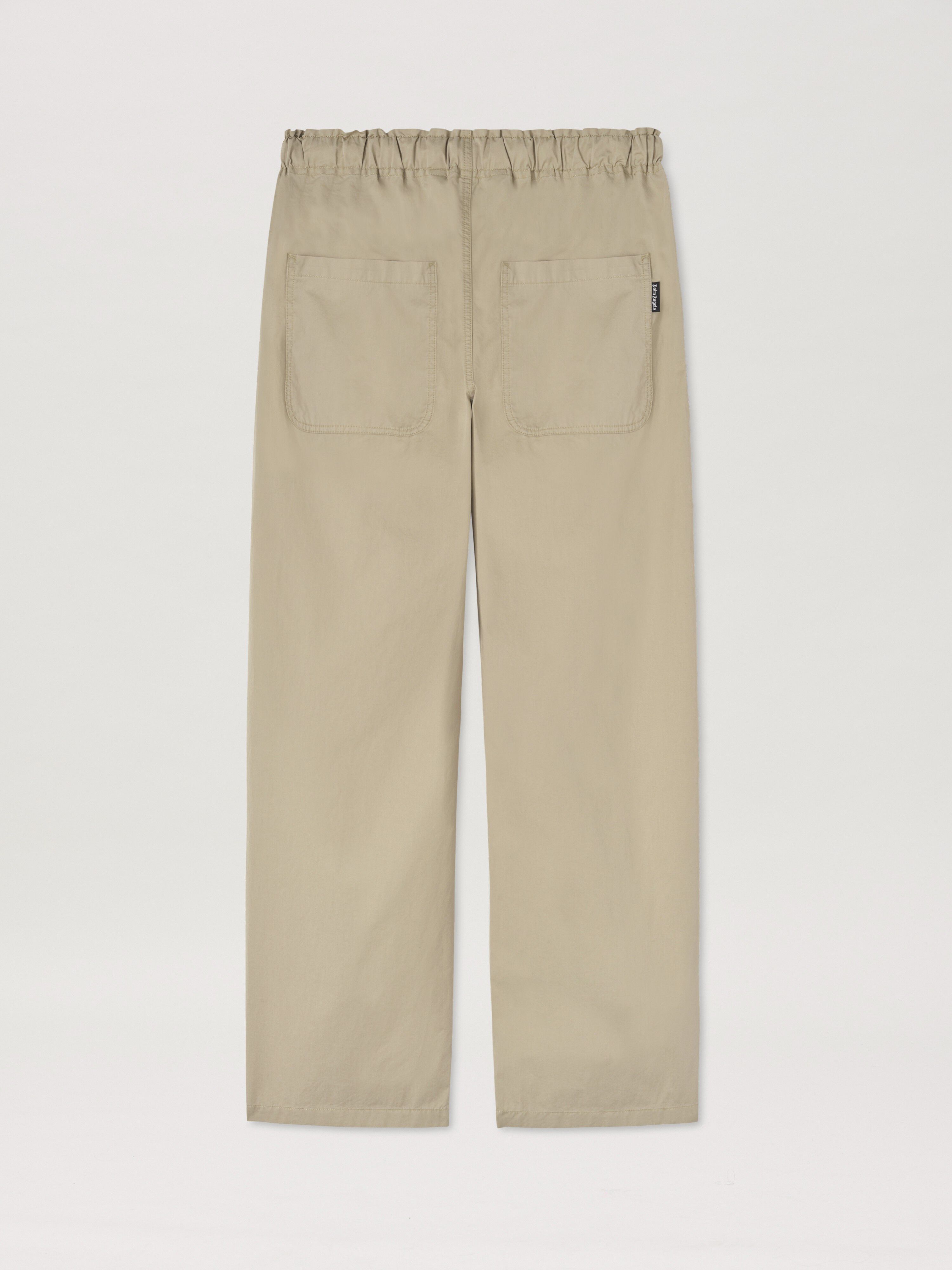PALM ANGELS  WAIST LOGO LOOSE PANTS BEIGE - MILITARY BEIGE - MILITARY GREEN PMCA117S25FAB002