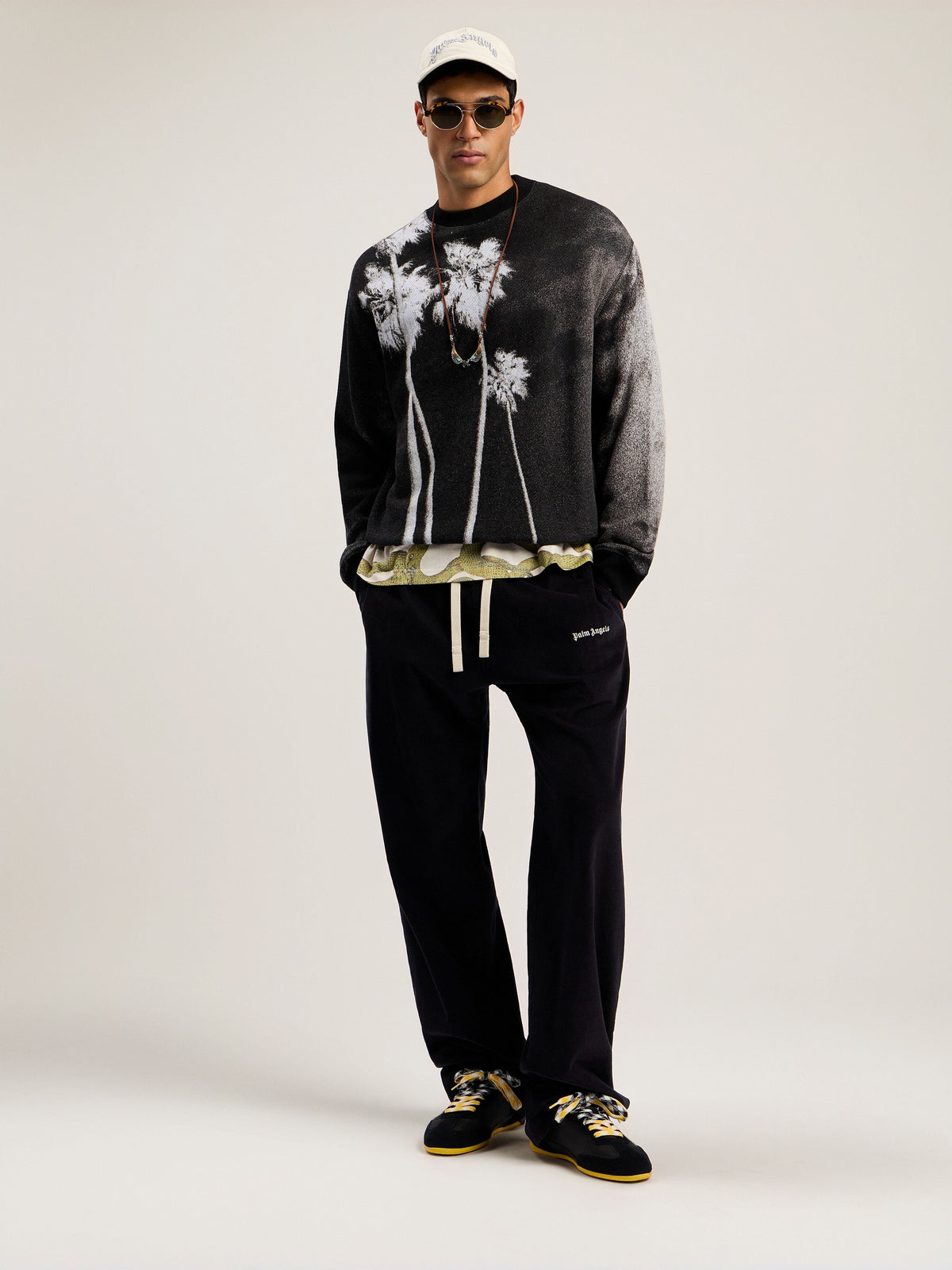PALM ANGELS  ANTHRACITE - OFF WHITE PMCA141F25FAB001
