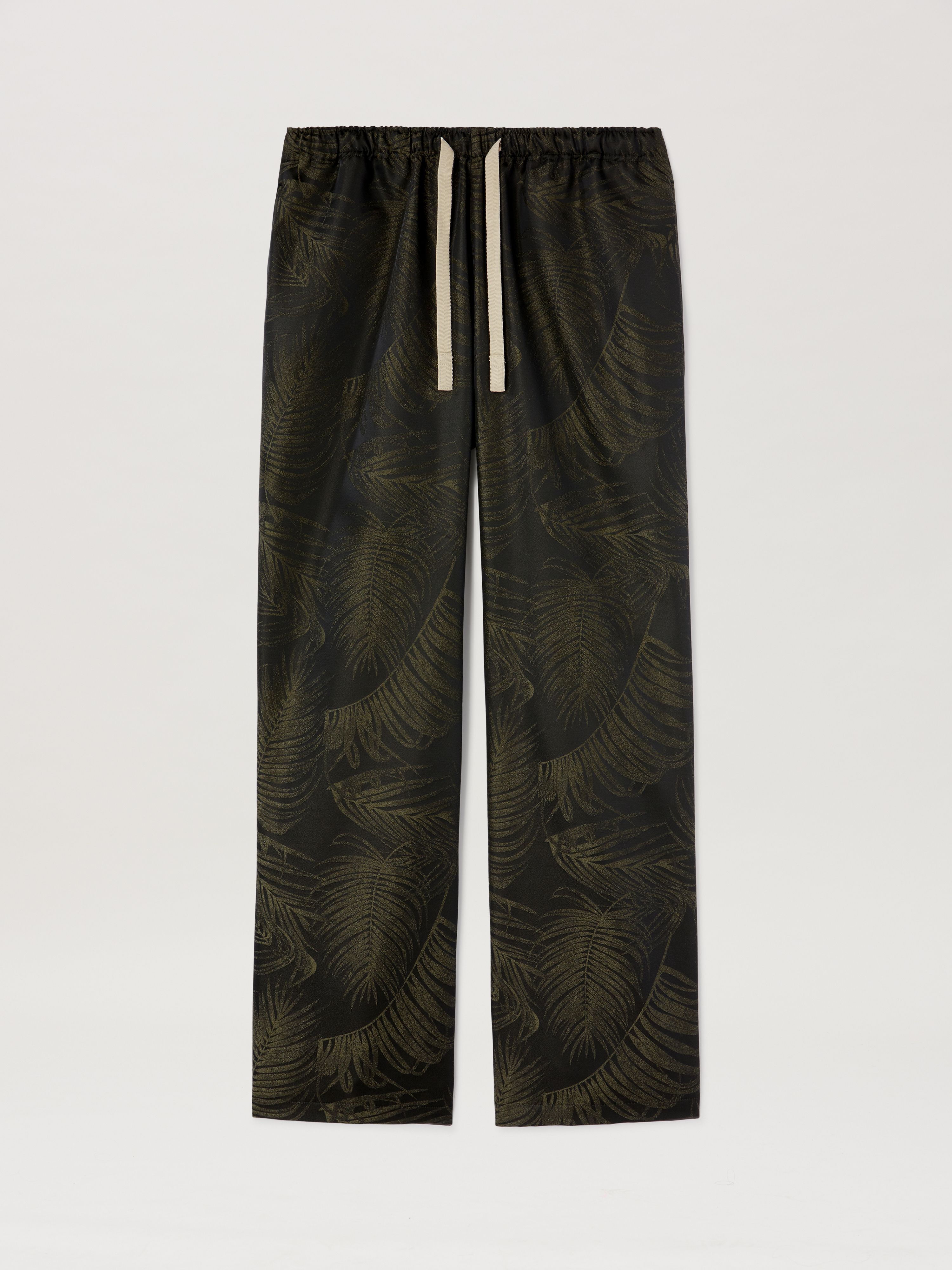 PALM ANGELS  PALMS JACQUARD COZY PANTS MILITARY GREEN MILITARY GREEN - MILITARY GREEN PMCA143S25FAB001