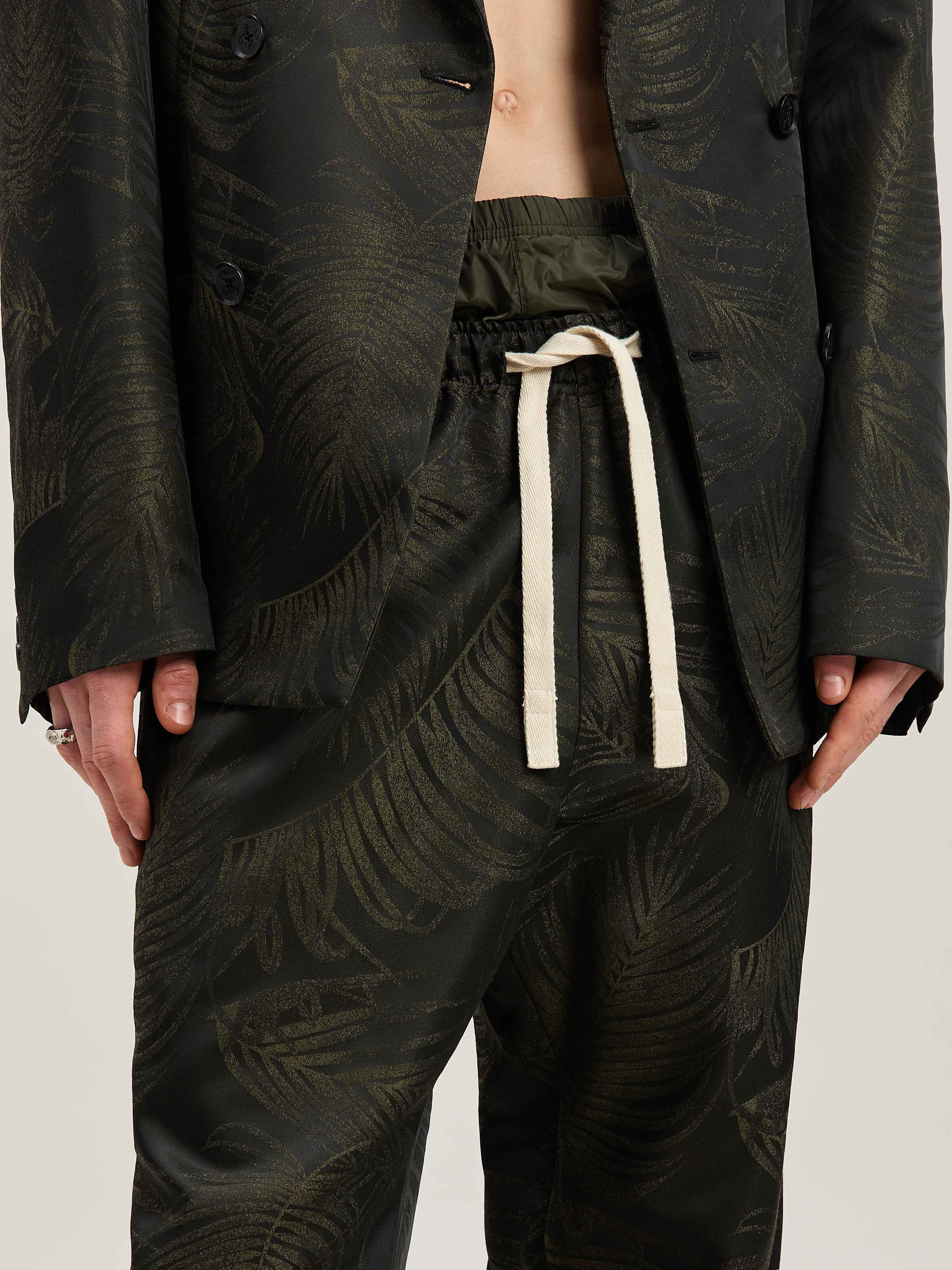 PALM ANGELS  PALMS JACQUARD COZY PANTS MILITARY GREEN MILITARY GREEN - MILITARY GREEN PMCA143S25FAB001