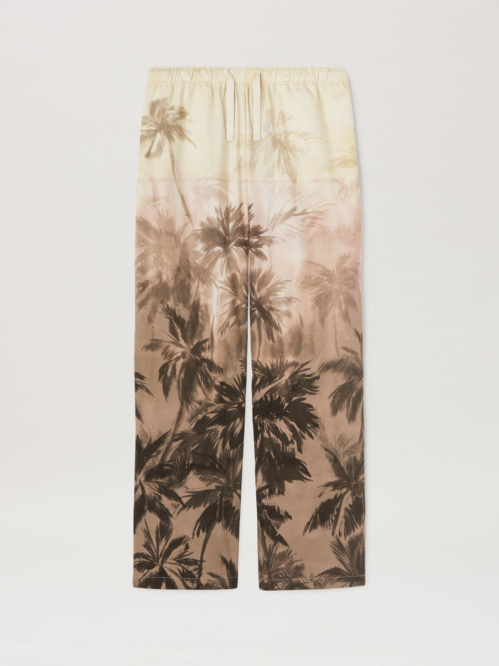 PALM ANGELS  SUNSET PALMS COZY PANTS BEIGE - BLACK PMCA143S25FAB003