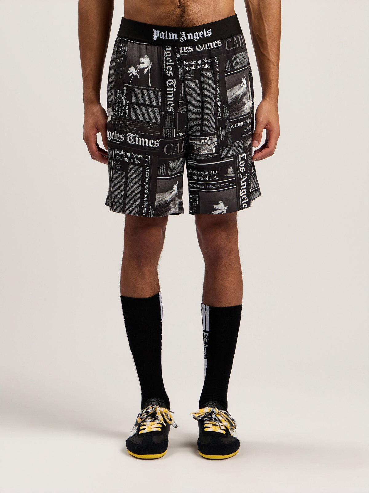 PALM ANGELS  BLACK - OFF WHITE PMCB044F25FAB001
