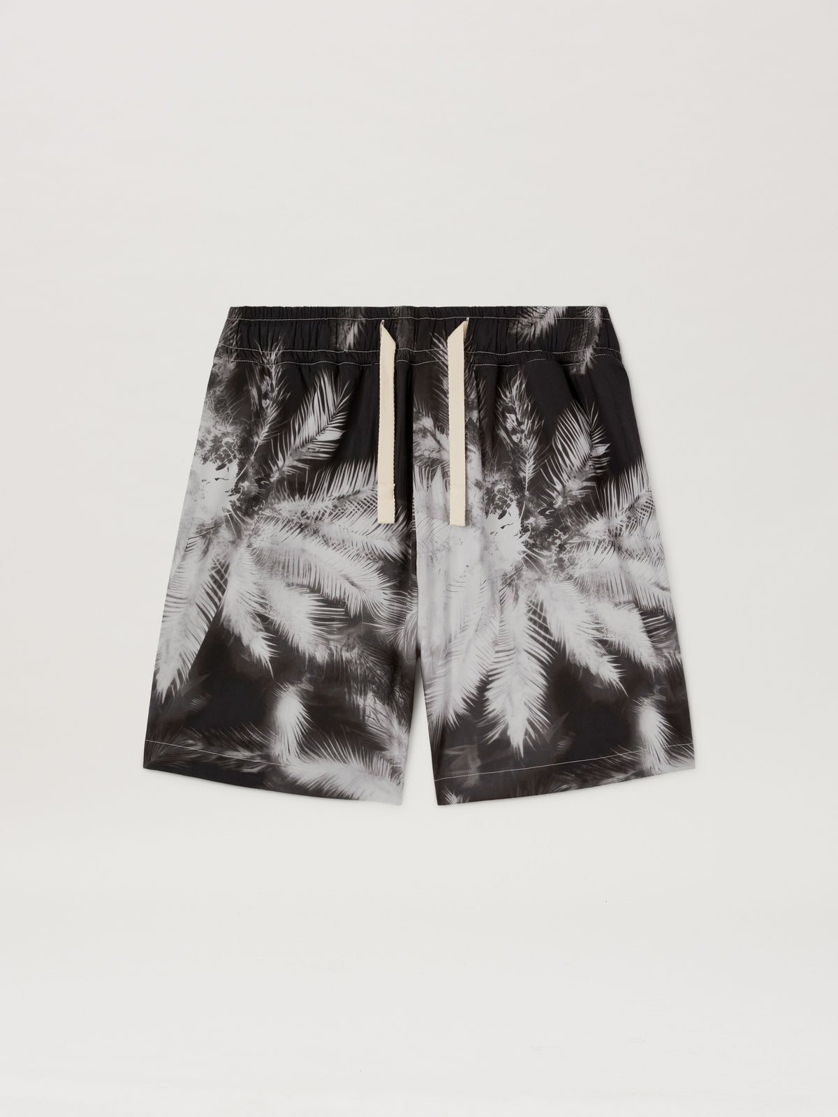 PALM ANGELS  BLACK BLUEPRINT PALMS SHORTS BLACK - OFF BLACK - OFF WHITE PMCB058S25FAB002
