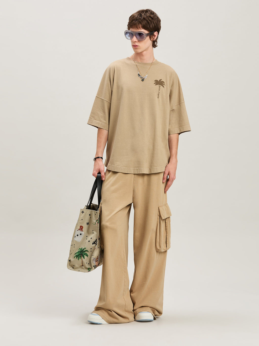 PALM ANGELS  POCKETS CARGO PANTS CAMEL - CAMEL PMCF034S25FAB001