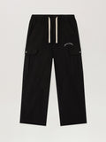 PALM ANGELS Curved Logo Loose Cargo Pants BLACK OFF WHITE PMCF037S26FAB001