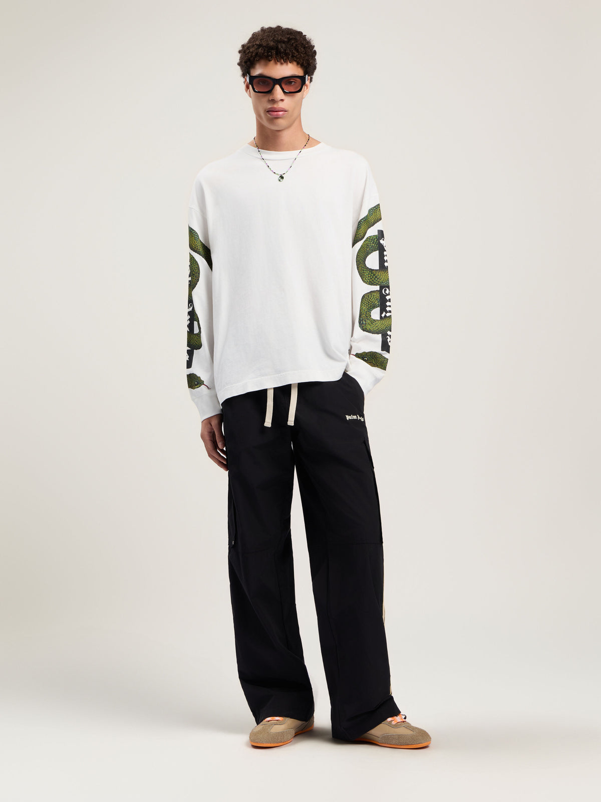 PALM ANGELS  BLACK - OFF WHITE PMCF039F25FAB001