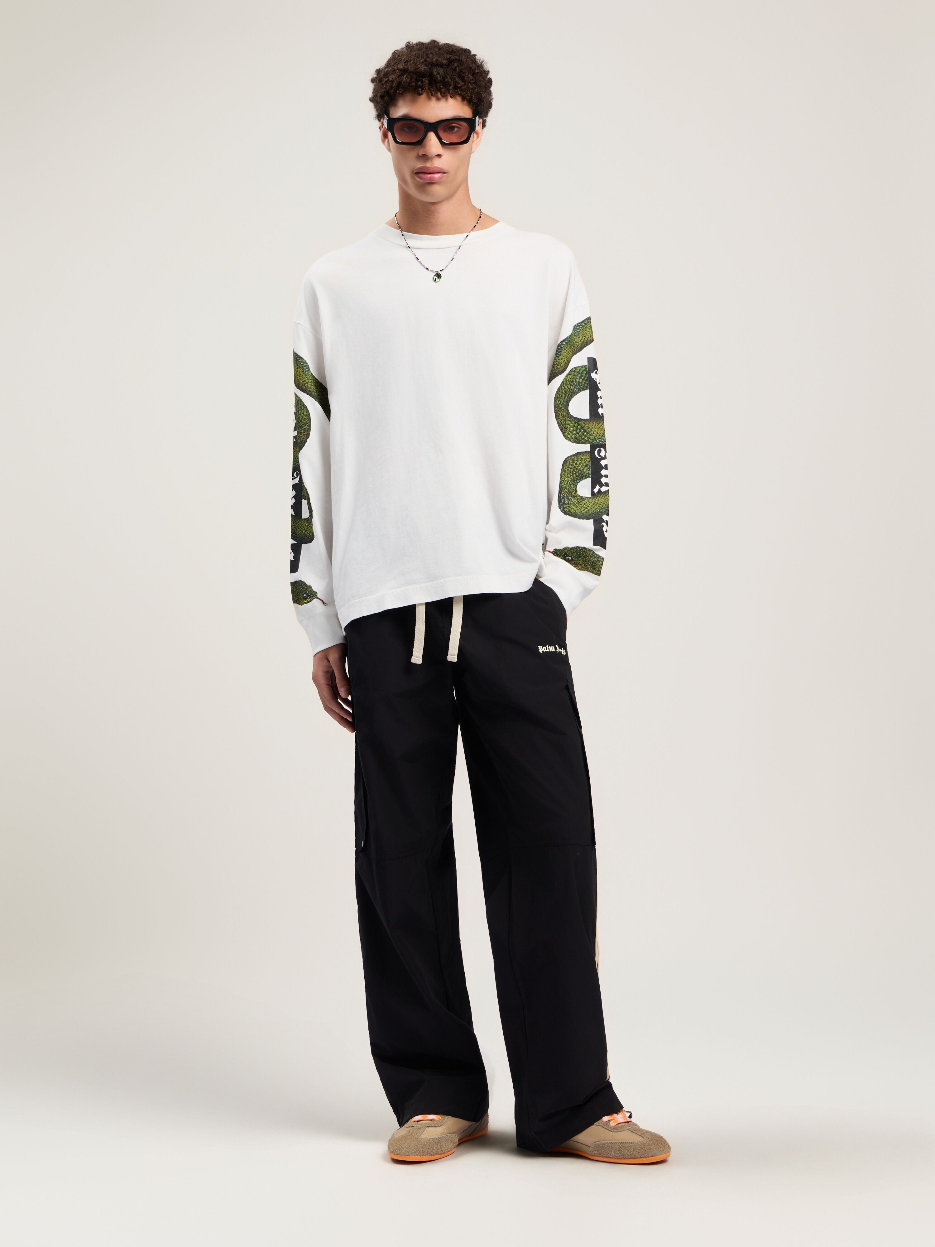 PALM ANGELS  BLACK - OFF WHITE PMCF039F25FAB001