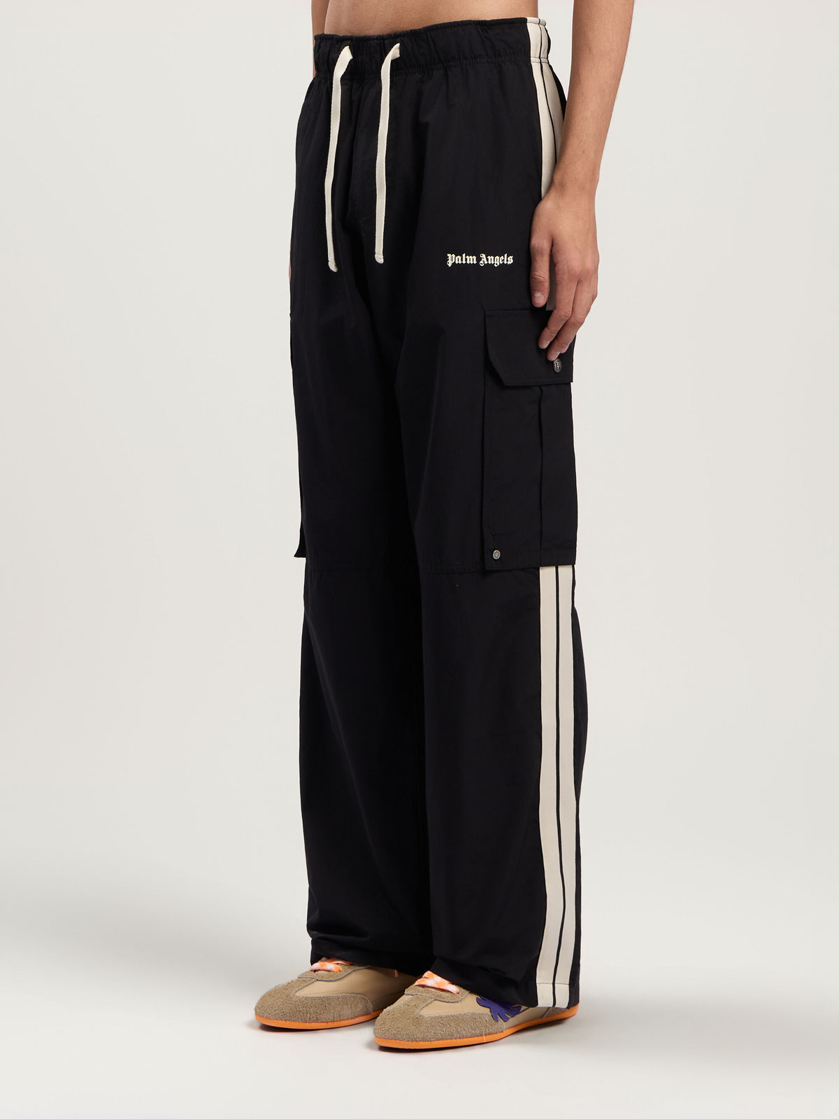 PALM ANGELS  BLACK - OFF WHITE PMCF039F25FAB001