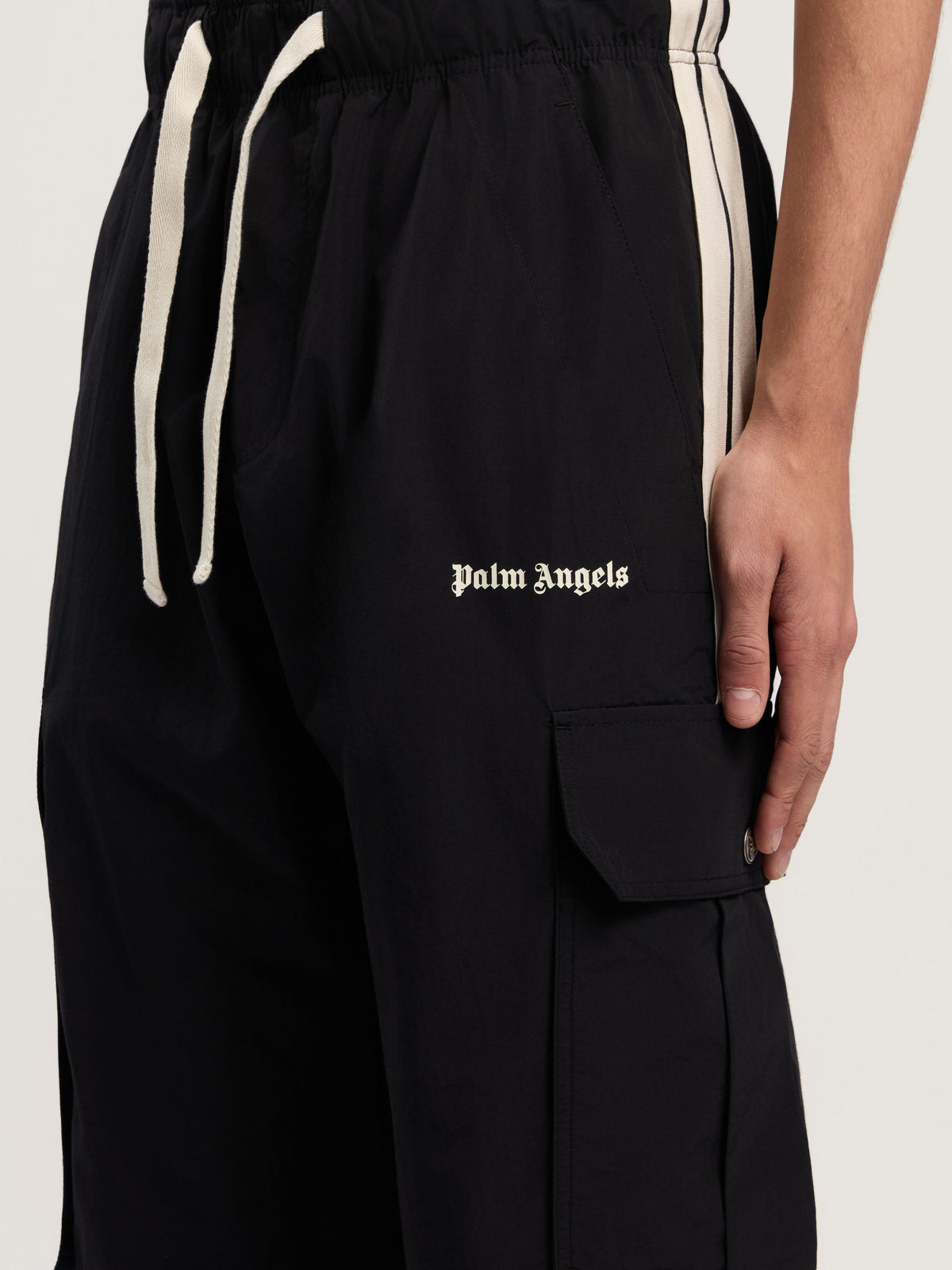 PALM ANGELS  BLACK - OFF WHITE PMCF039F25FAB001
