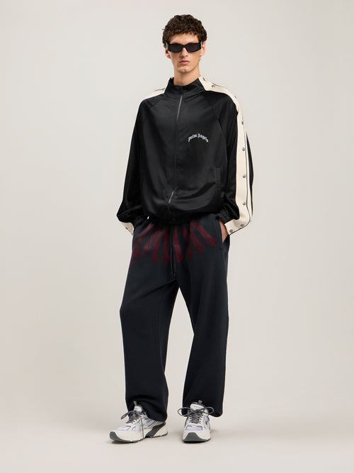 PALM ANGELS Big Waist Logo Sweatpants BLACK BURGUNDY PMCH025S26FLE003
