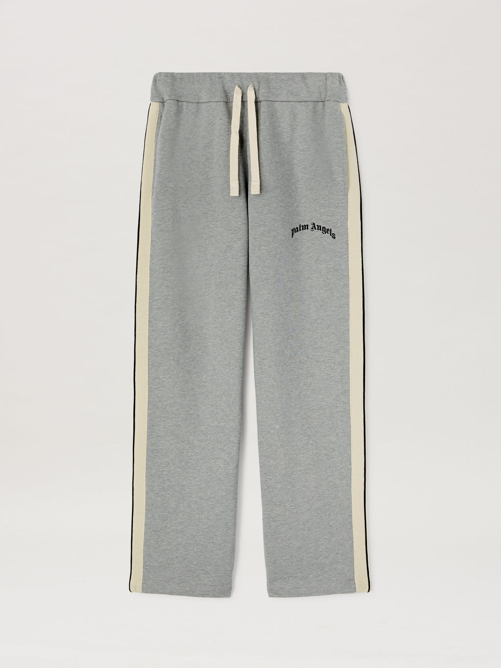 PALM ANGELS  CURVED LOGO TRACK SWEATPANTS GREY MELANG GREY MELANGE - BLACK PMCH02BS25FLE001