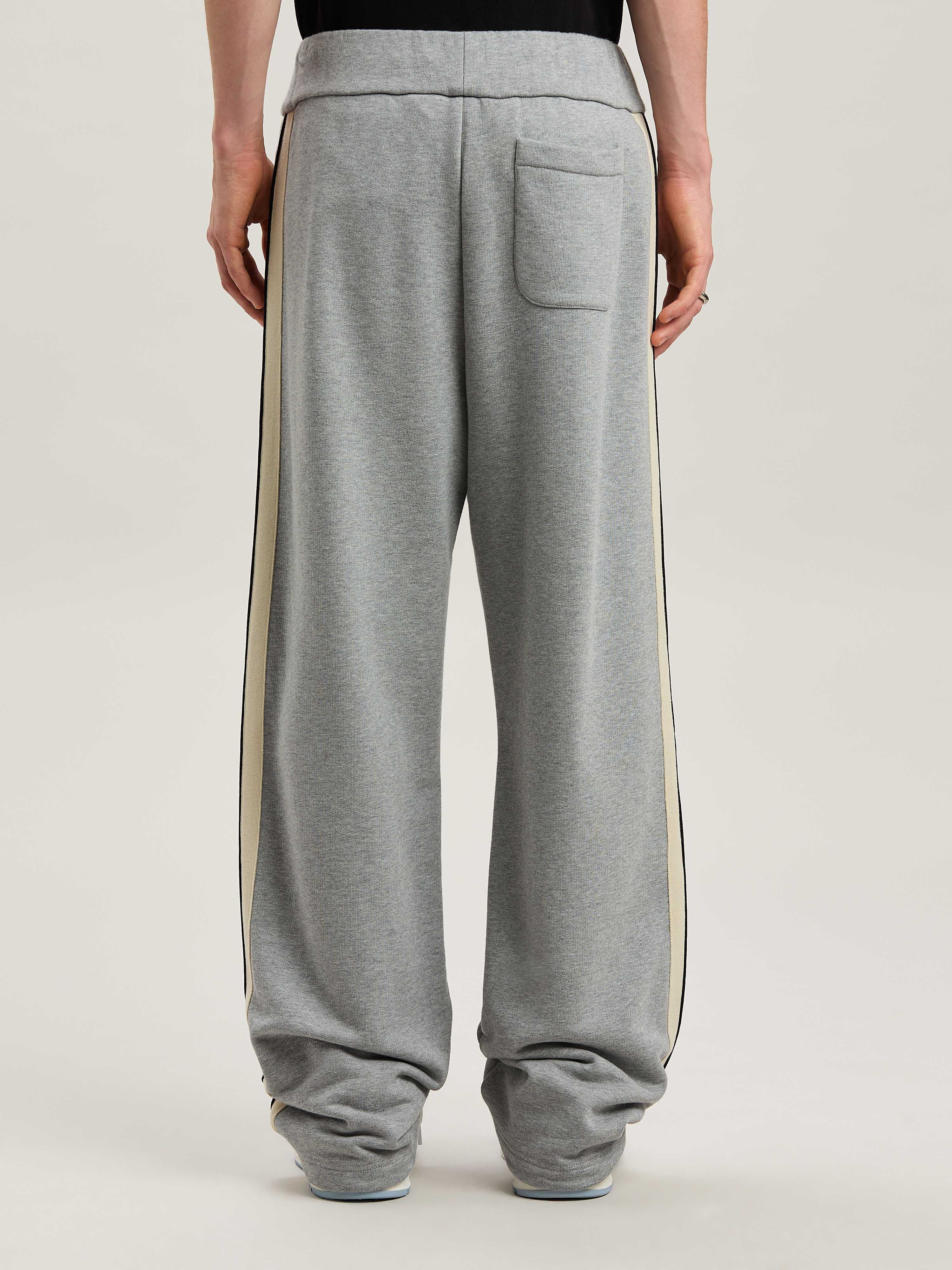 PALM ANGELS  CURVED LOGO TRACK SWEATPANTS GREY MELANG GREY MELANGE - BLACK PMCH02BS25FLE001
