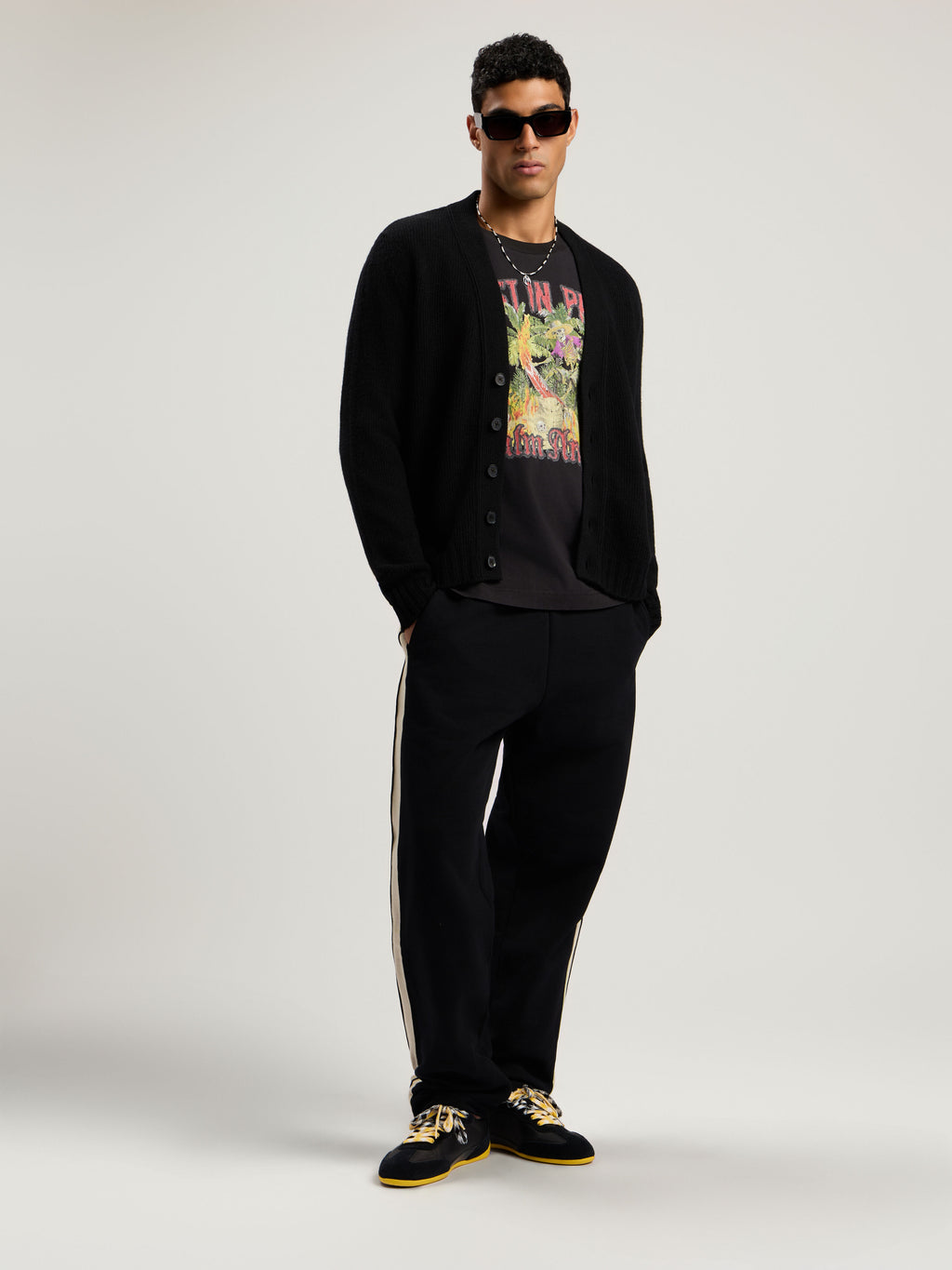 PALM ANGELS  BLACK - OFF WHITE PMCH02KF25FLE001