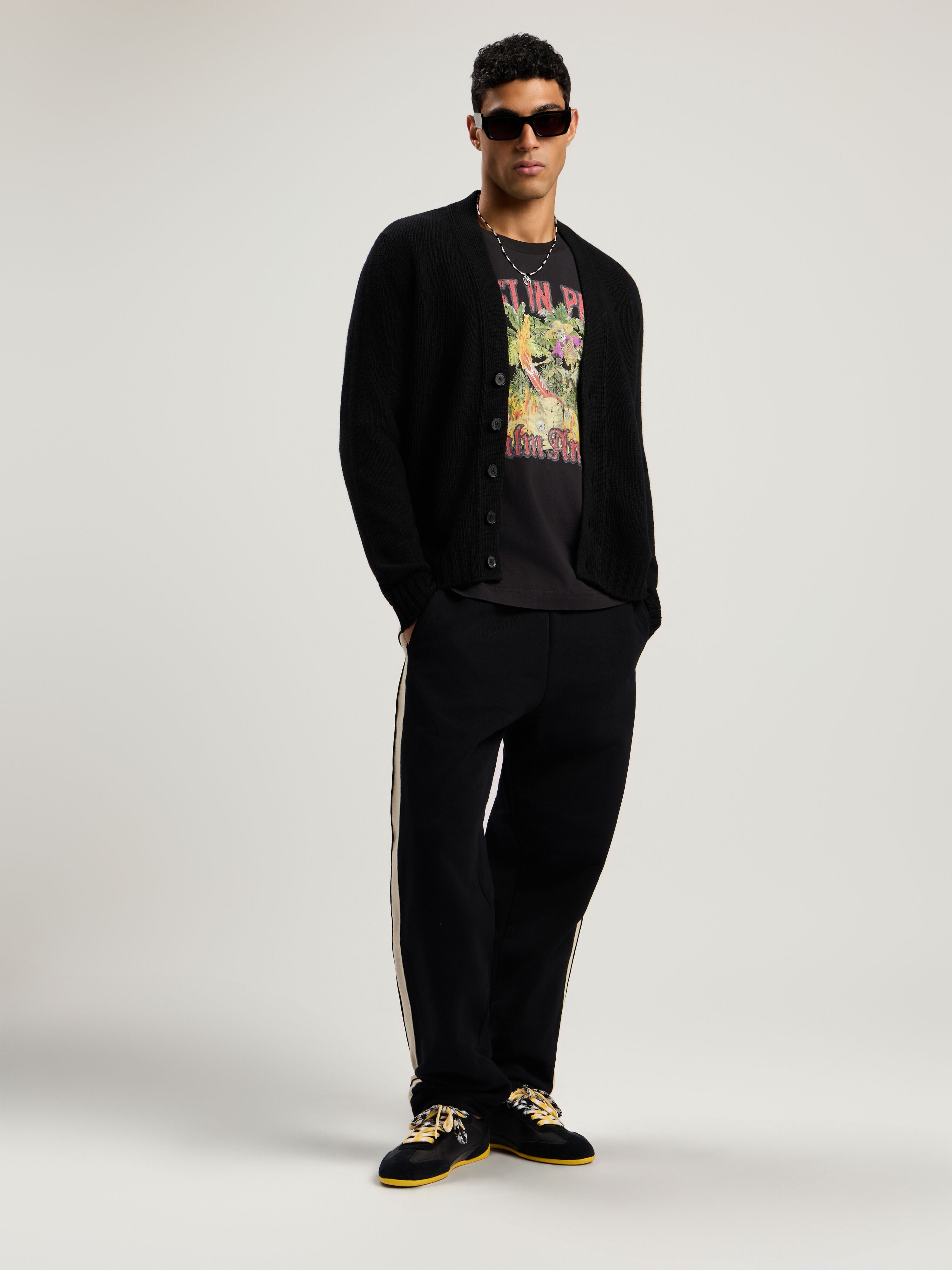 PALM ANGELS  BLACK - OFF WHITE PMCH02KF25FLE001