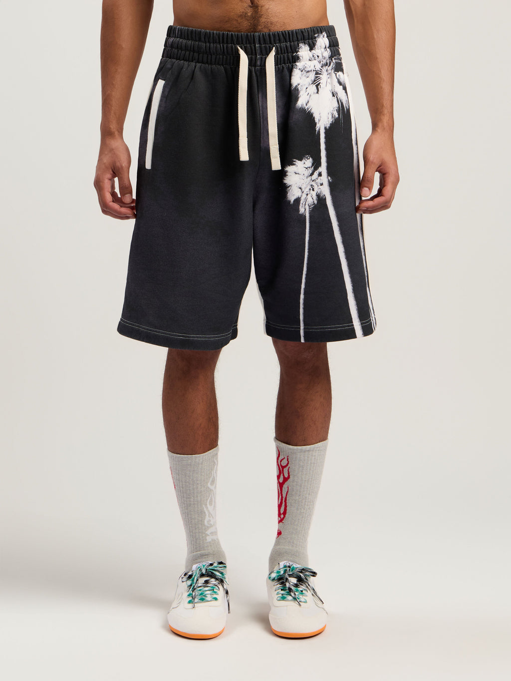 PALM ANGELS  OFF WHITE - BLACK PMCI019F25FLE002