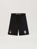 PALM ANGELS  PALM SPORT MESH SWEATSHORTS BLACK - OFF BLACK - OFF WHITE PMCI022S25FAB002