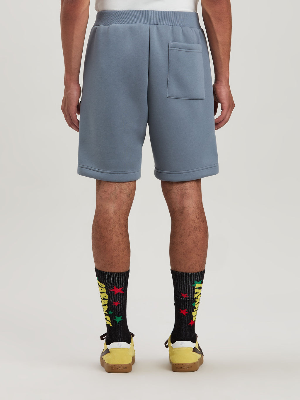 PALM ANGELS  MONOGRAM NEOPRENE SHORTS GREY - GREY PMCI024S25FAB001