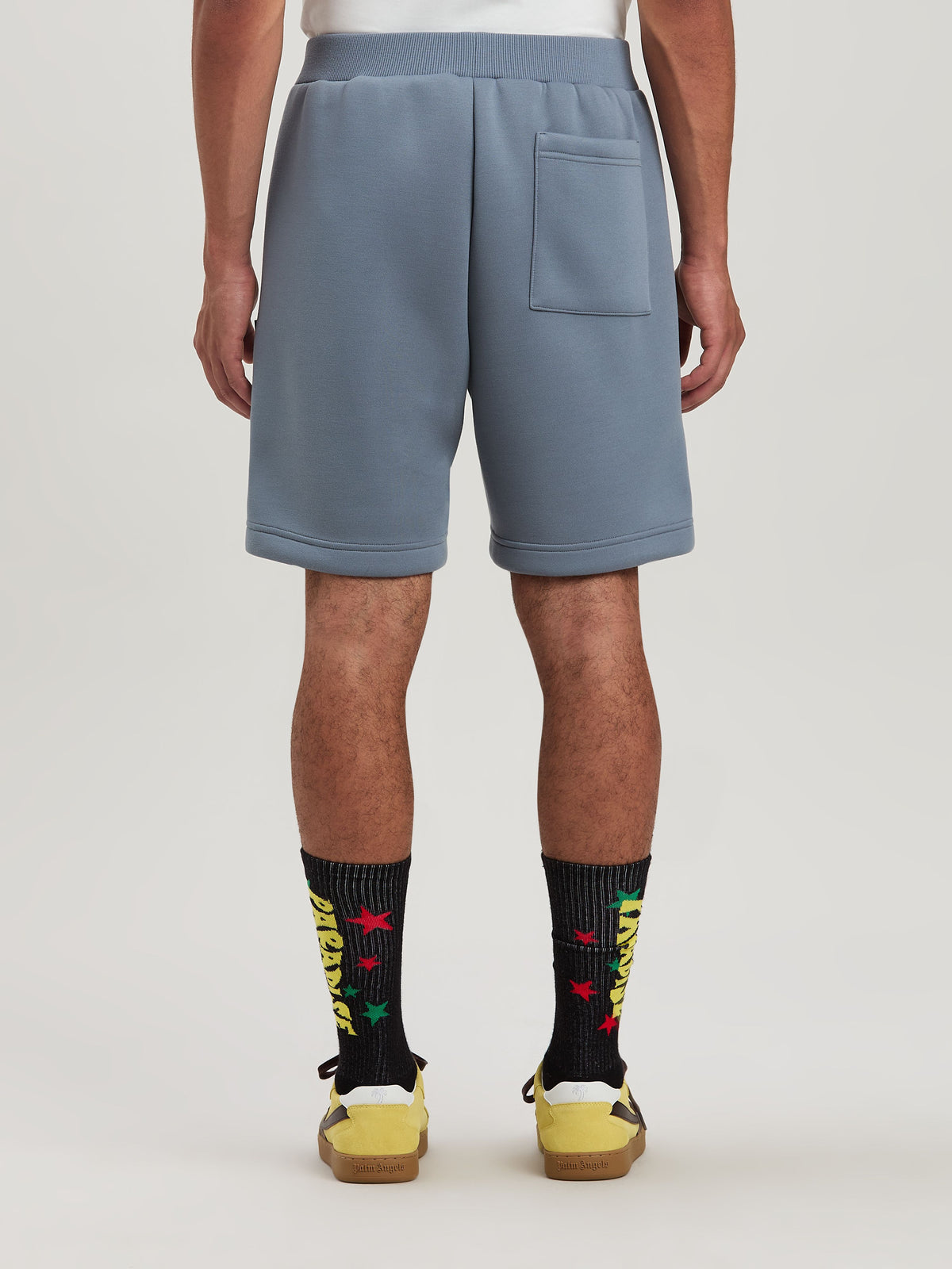 PALM ANGELS  MONOGRAM NEOPRENE SHORTS GREY - GREY PMCI024S25FAB001