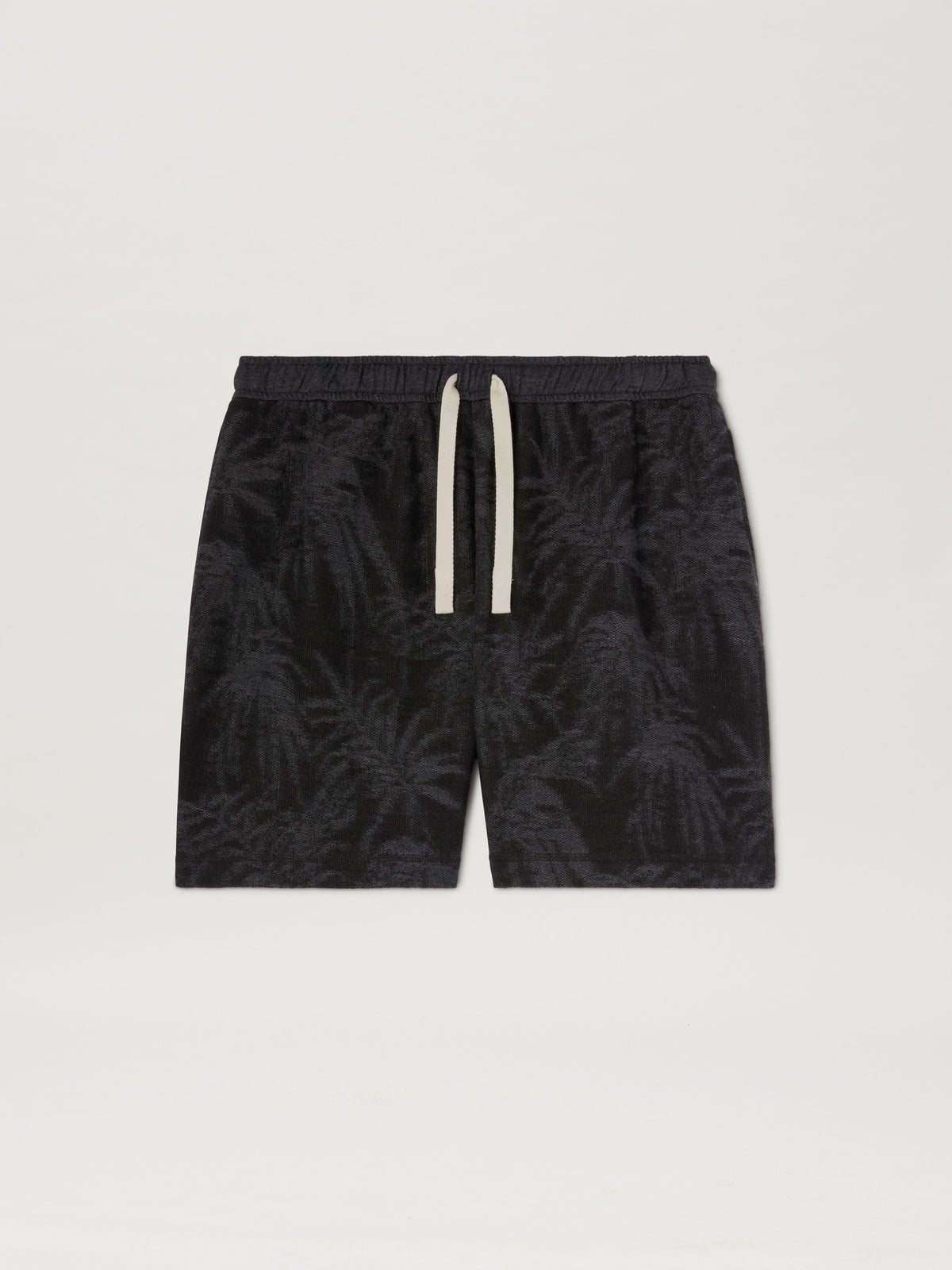 PALM ANGELS  PALMS CURVED LOGO SHORTS BLACK - GREY PMCI025S25FAB001