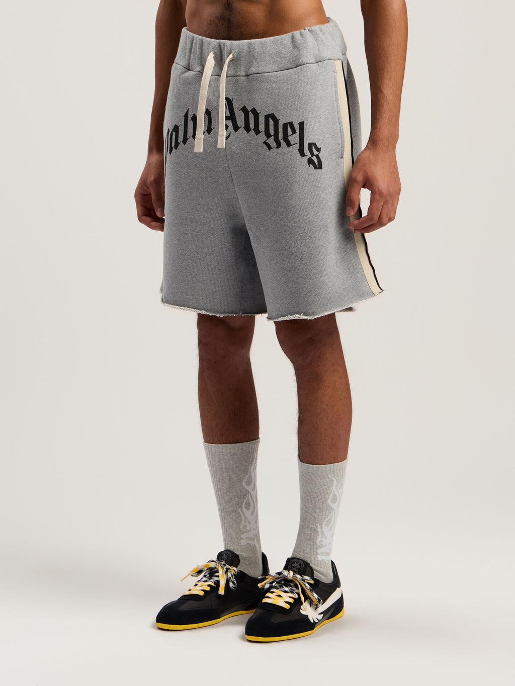 PALM ANGELS  GREY MELANGE - BLACK PMCI026F25FLE001