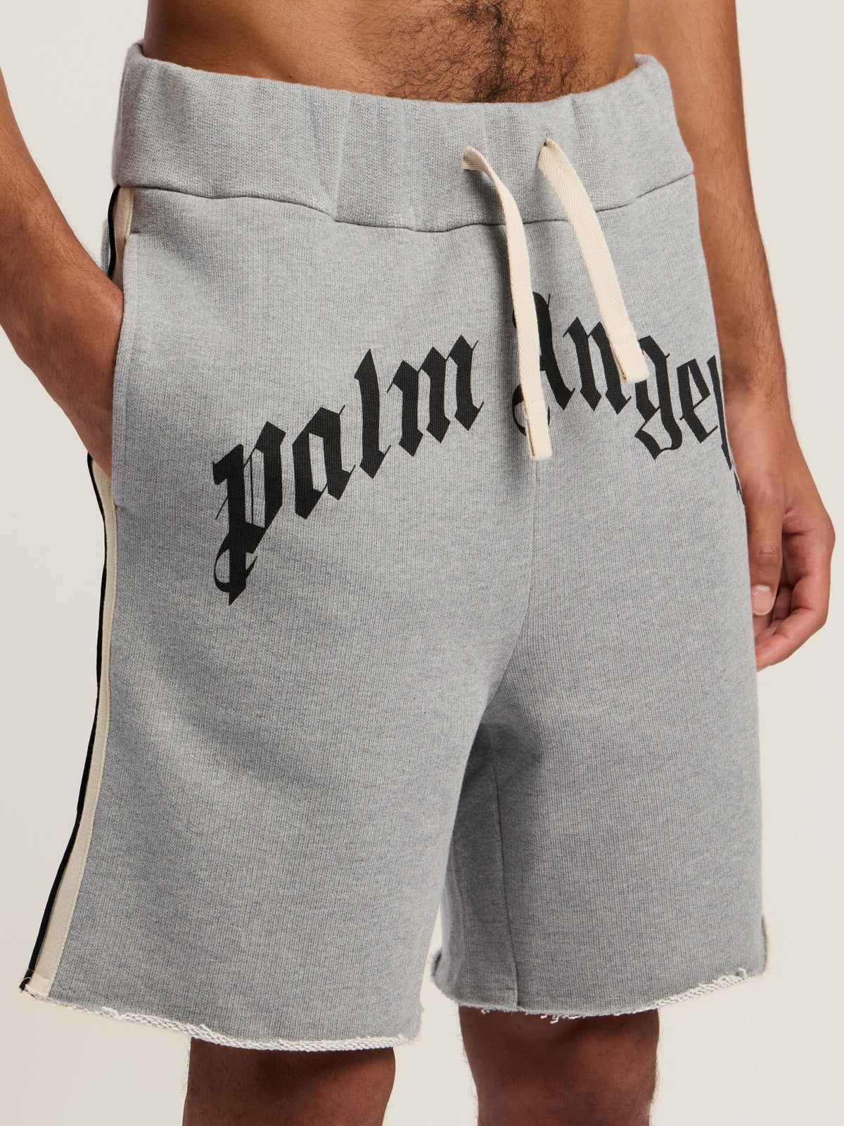 PALM ANGELS  GREY MELANGE - BLACK PMCI026F25FLE001