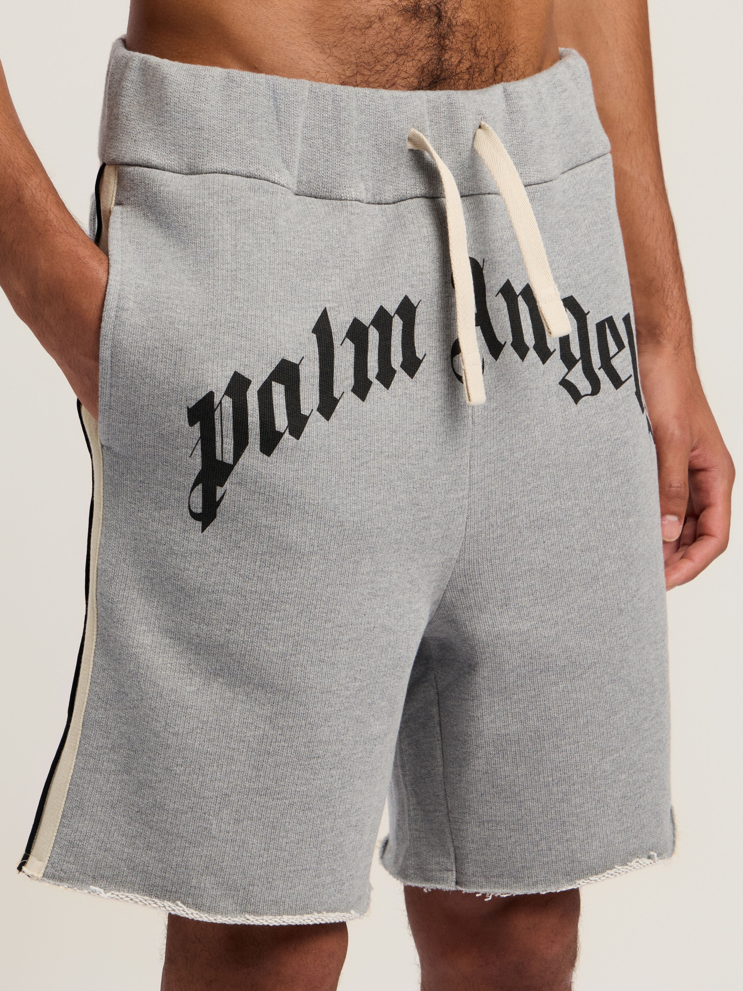 PALM ANGELS  GREY MELANGE - BLACK PMCI026F25FLE001