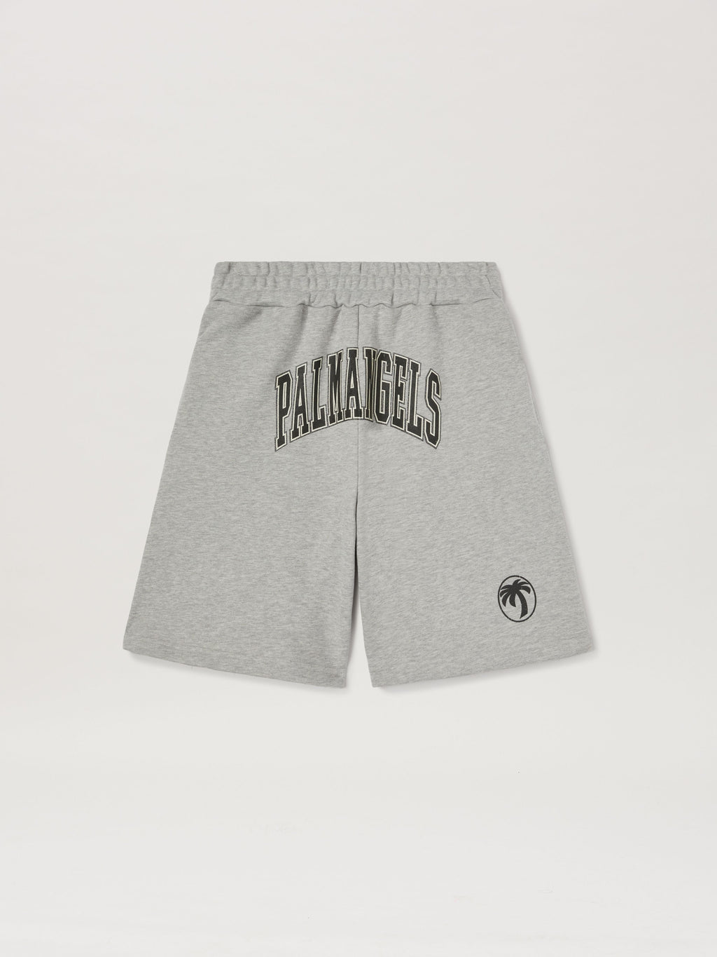 PALM ANGELS  M COLLEGE PALM SWEATSHORTS GREY MELANGE GREY MELANGE - BLACK PMCI028S25FLE001