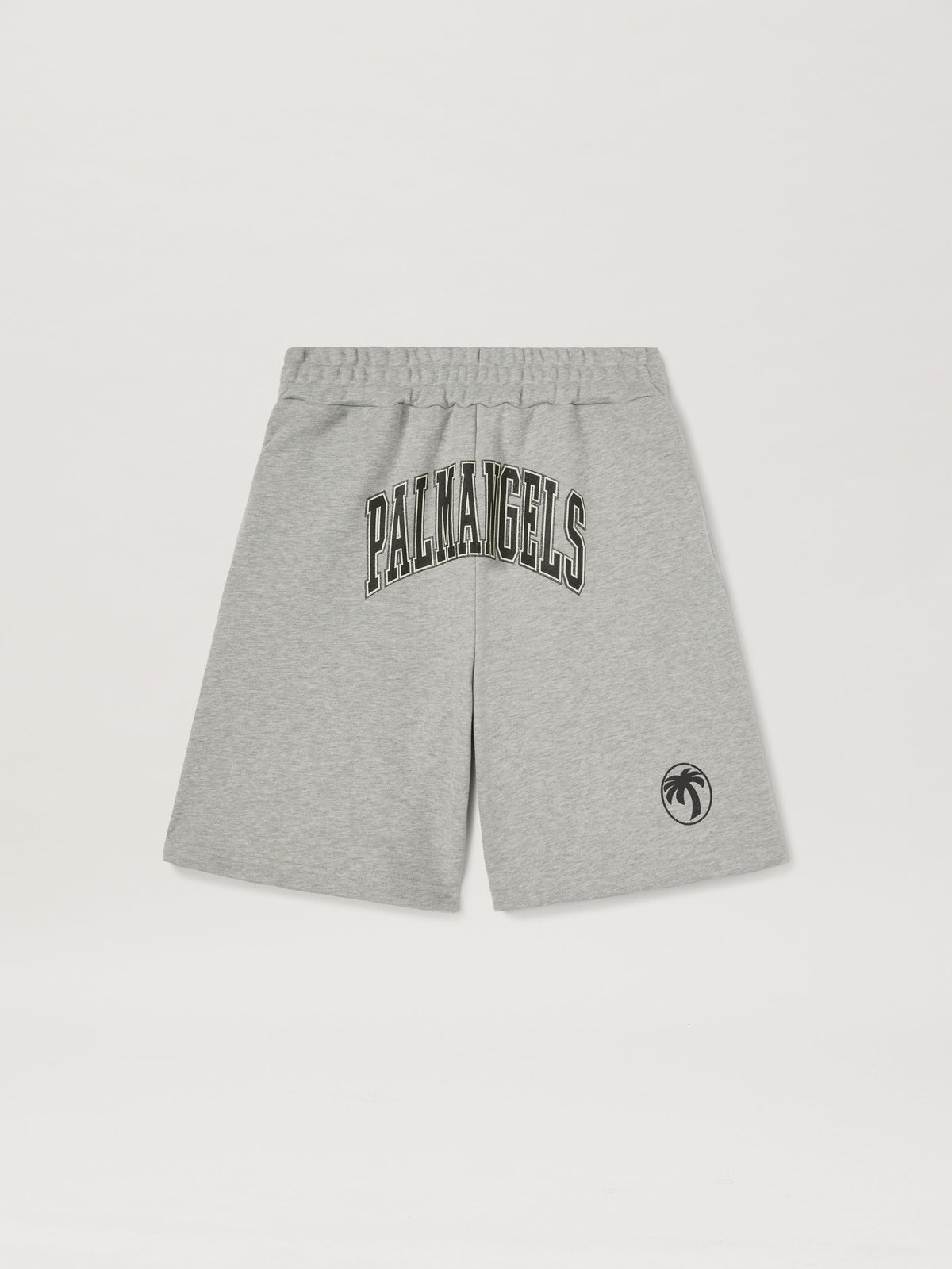 PALM ANGELS  M COLLEGE PALM SWEATSHORTS GREY MELANGE GREY MELANGE - BLACK PMCI028S25FLE001