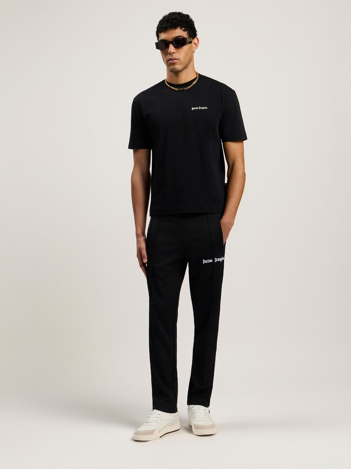PALM ANGELS  BLACK WHITE PMCJ005C99FAB002