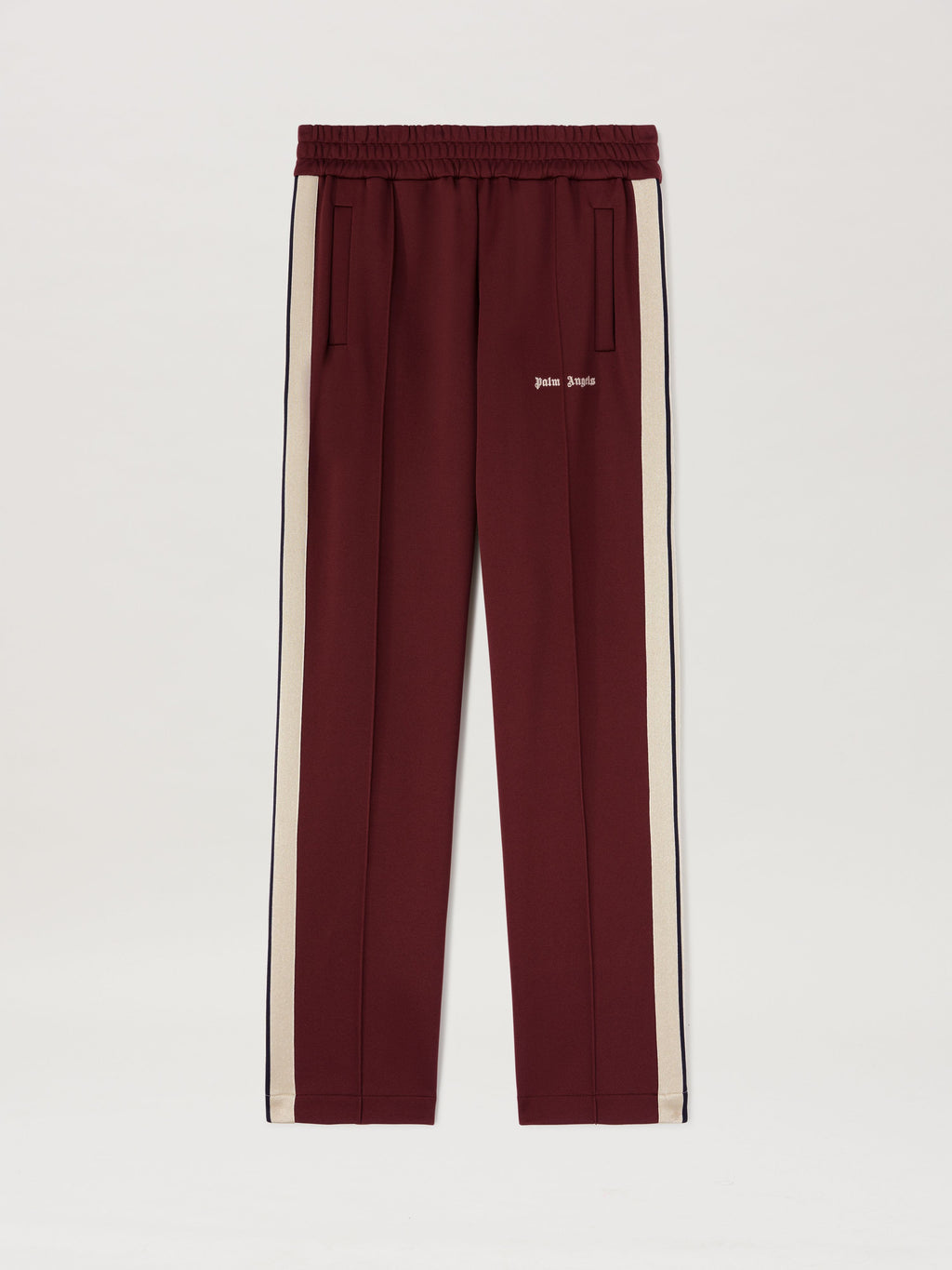 PALM ANGELS  CLASSIC LOGO TRACK PANTS BURGUNDY - OFF BURGUNDY - OFF WHITE PMCJ020S25FAB001