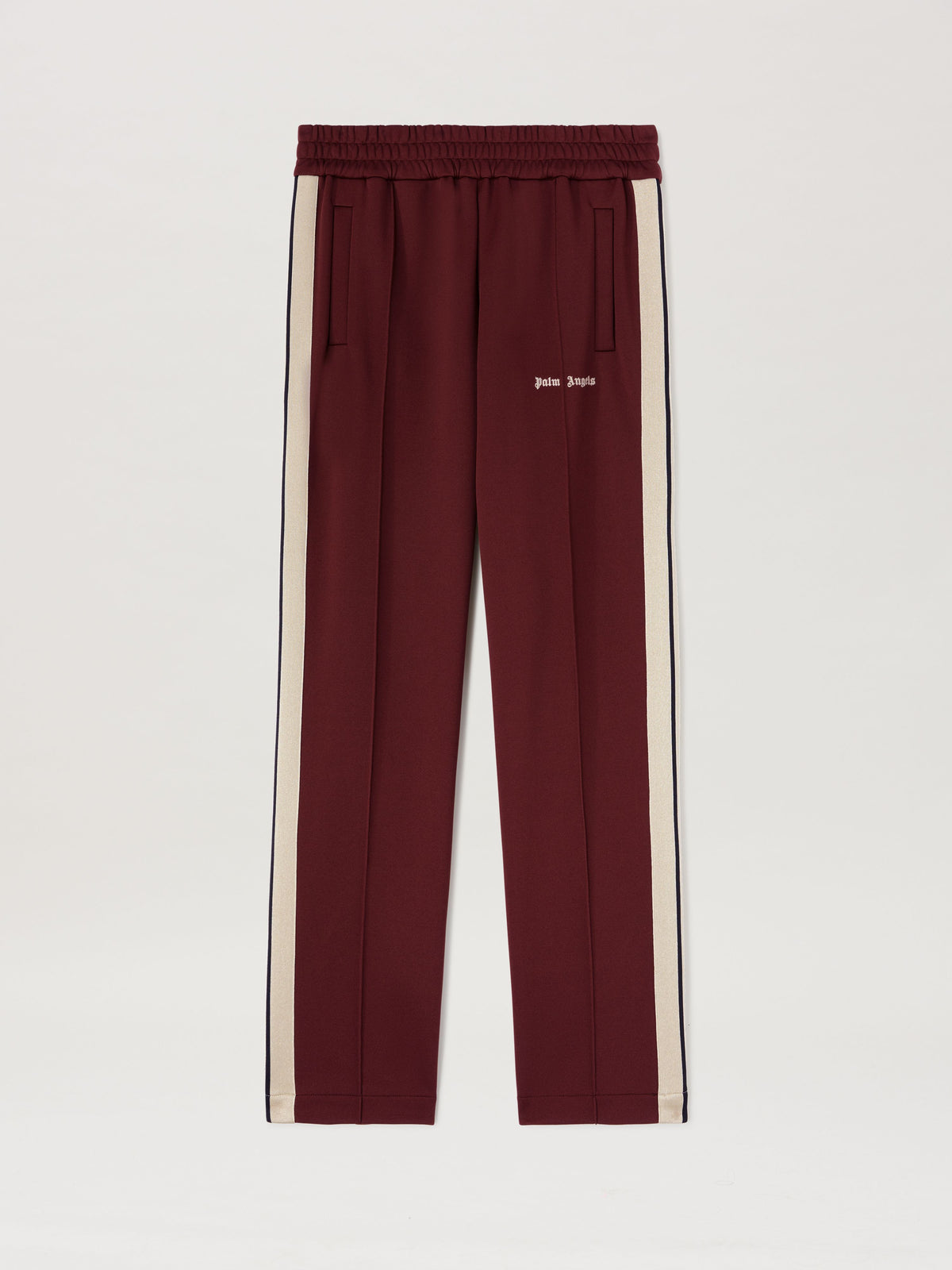 PALM ANGELS  CLASSIC LOGO TRACK PANTS BURGUNDY - OFF BURGUNDY - OFF WHITE PMCJ020S25FAB001