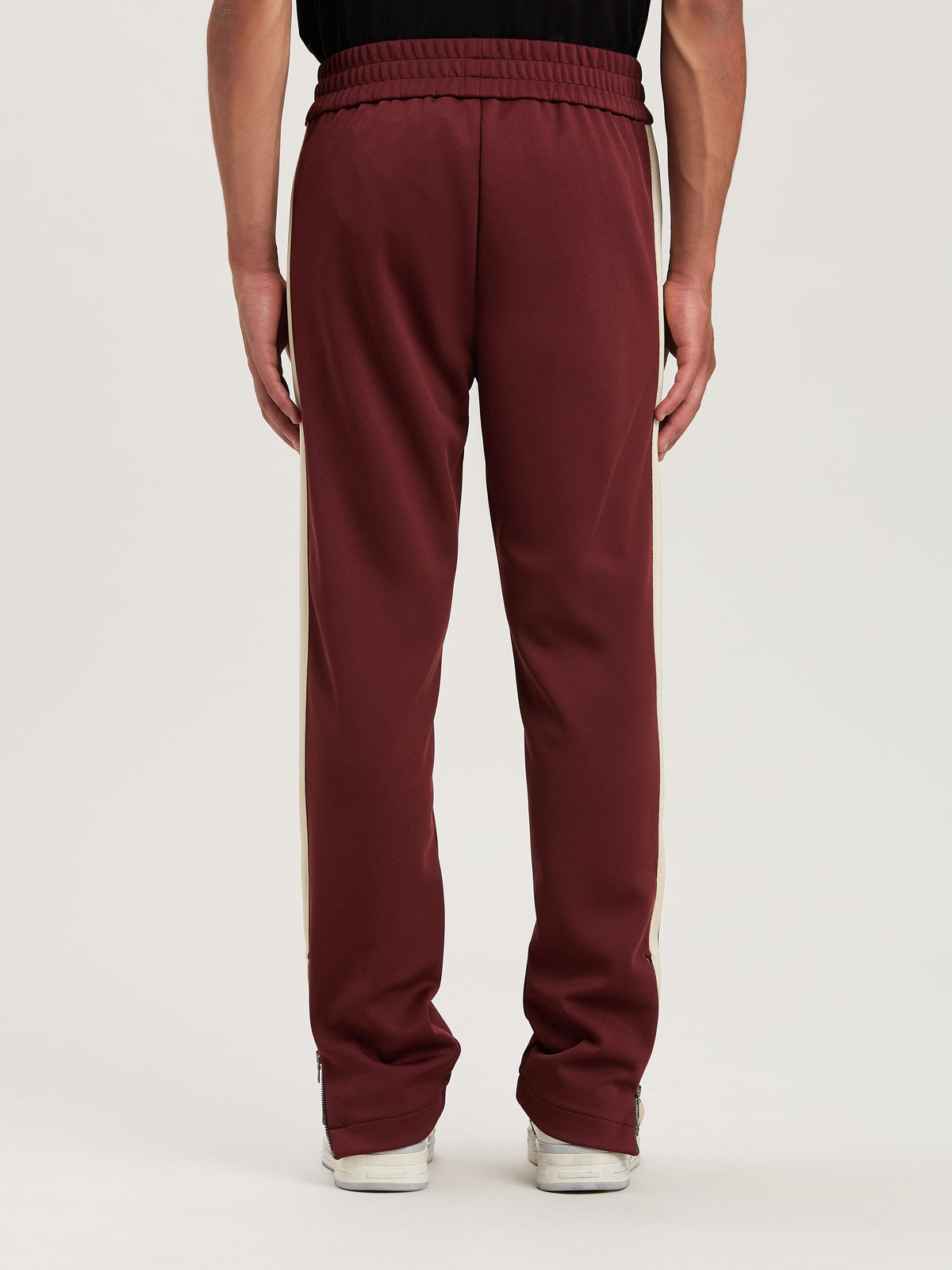 PALM ANGELS  CLASSIC LOGO TRACK PANTS BURGUNDY - OFF BURGUNDY - OFF WHITE PMCJ020S25FAB001