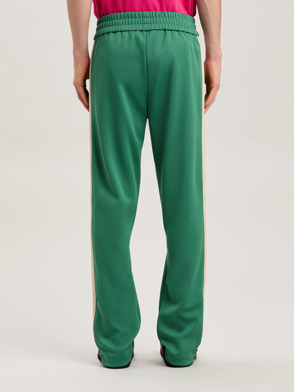 PALM ANGELS  CLASSIC LOGO TRACK PANTS FOREST GREEN - FOREST GREEN - OFF WHITE PMCJ020S25FAB001