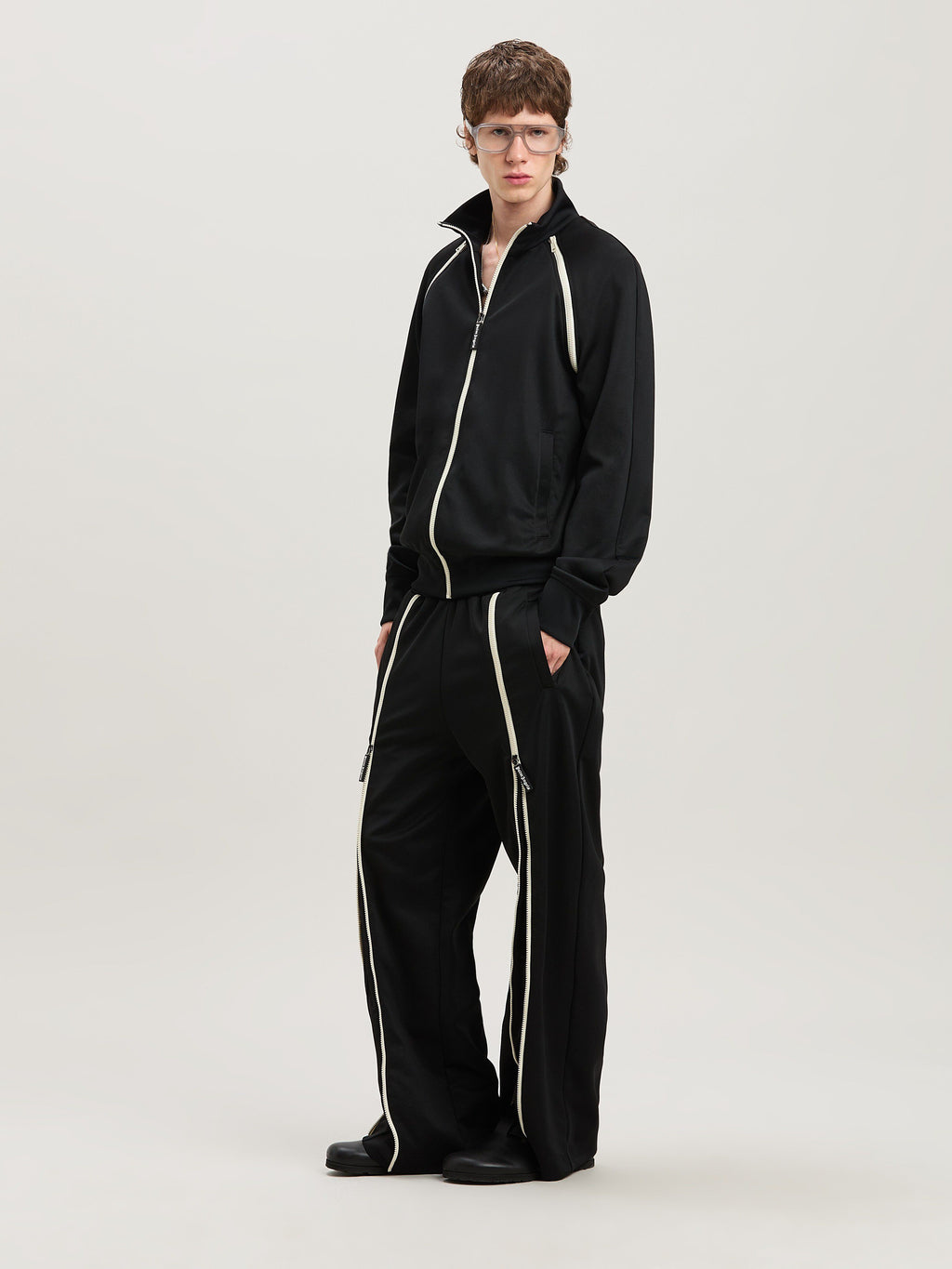 PALM ANGELS  VINTAGE TRACK PANTS BLACK - BLACK PMCJ043S25FAB001