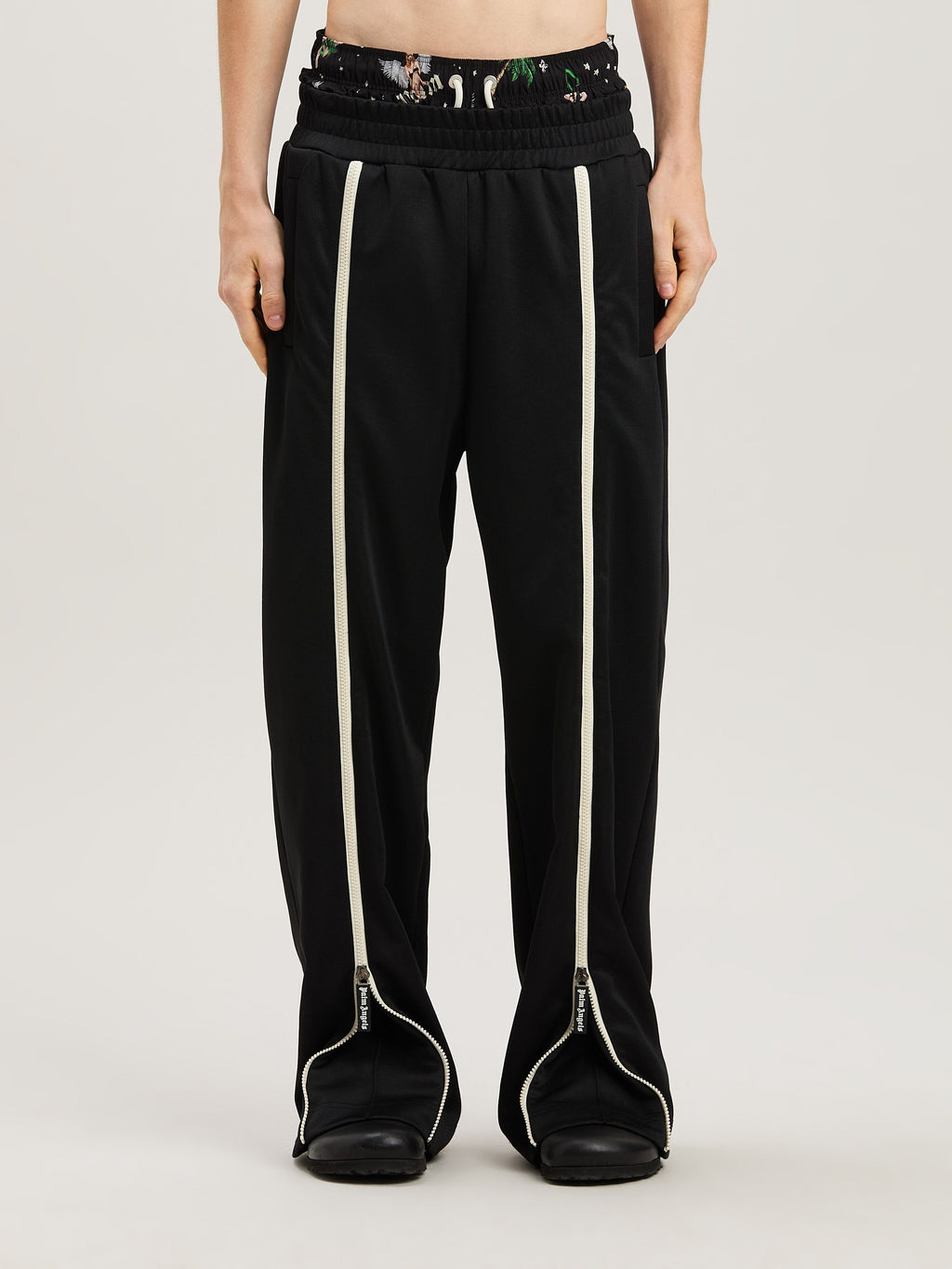 PALM ANGELS  VINTAGE TRACK PANTS BLACK - BLACK PMCJ043S25FAB001