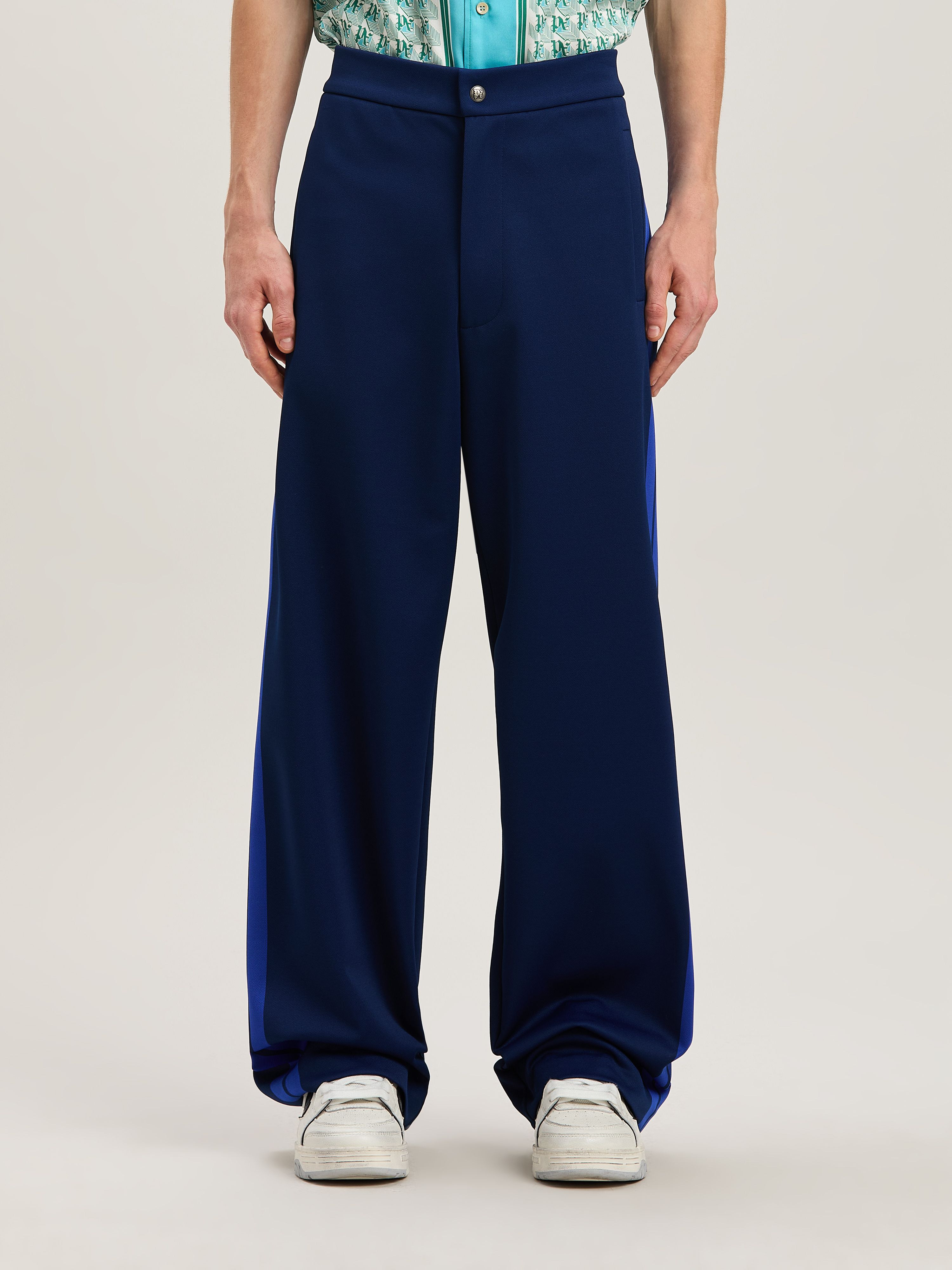 PALM ANGELS  SUIT TRACK PANTS NAVY BLUE - BLUE PMCJ044S25FAB001