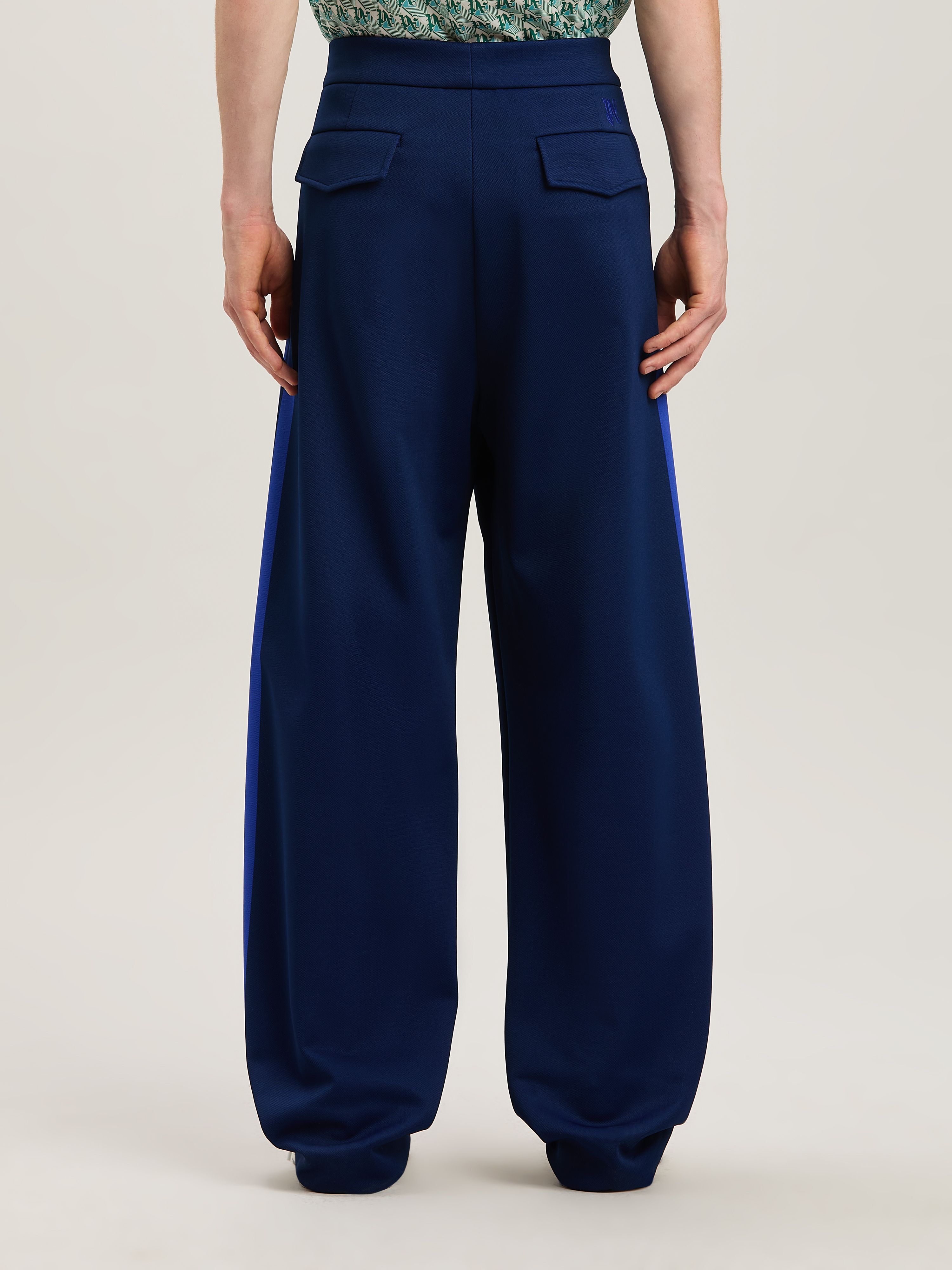 PALM ANGELS  SUIT TRACK PANTS NAVY BLUE - BLUE PMCJ044S25FAB001