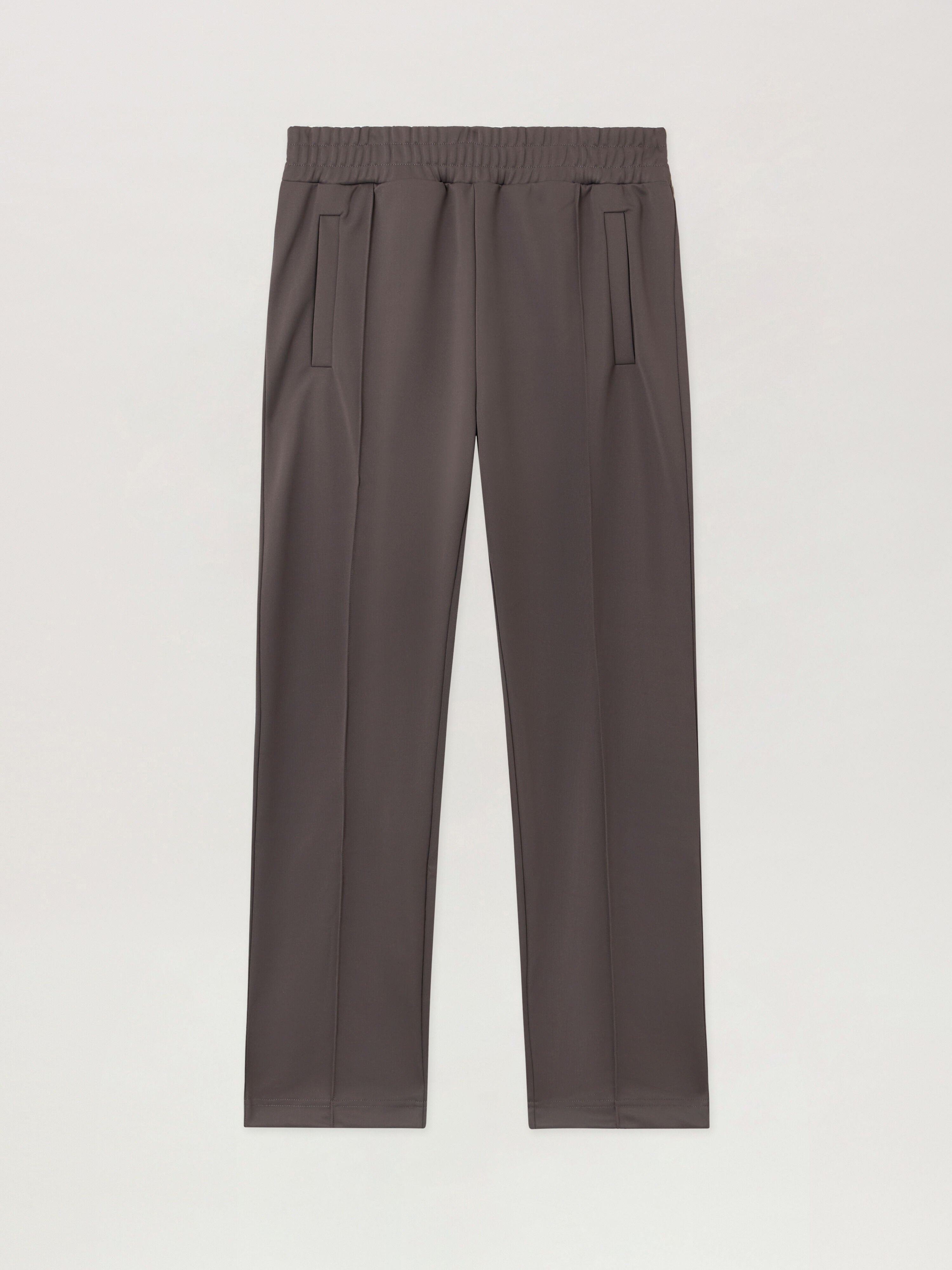 PALM ANGELS Curved Logo Track Pants DARK GREY - OFF WHITE PMCJ048F25FAB001