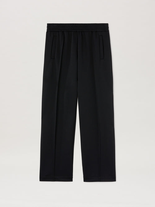PALM ANGELS  BACK CURVED LOGO TRACK PANTS BLACK - OFF BLACK - OFF WHITE PMCJ048S25FAB001
