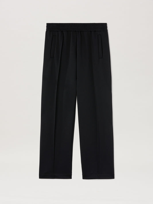 PALM ANGELS  BACK CURVED LOGO TRACK PANTS BLACK - OFF BLACK - OFF WHITE PMCJ048S25FAB001