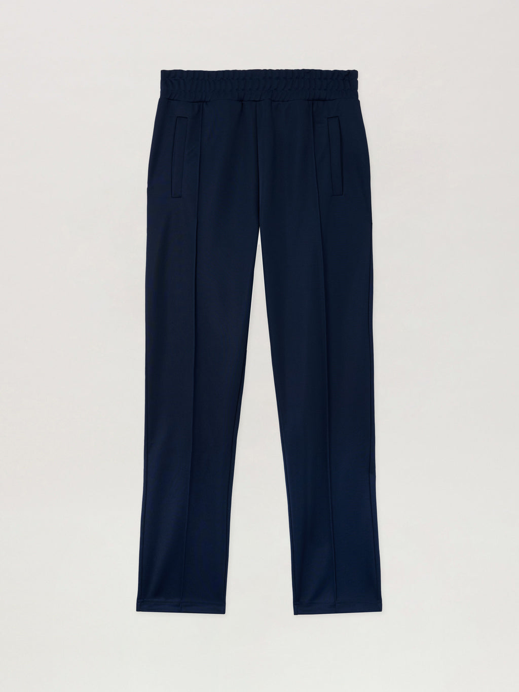 PALM ANGELS Back Curved Logo Track Pants NAVY BLUE OFF WHITE PMCJ048S26FAB001