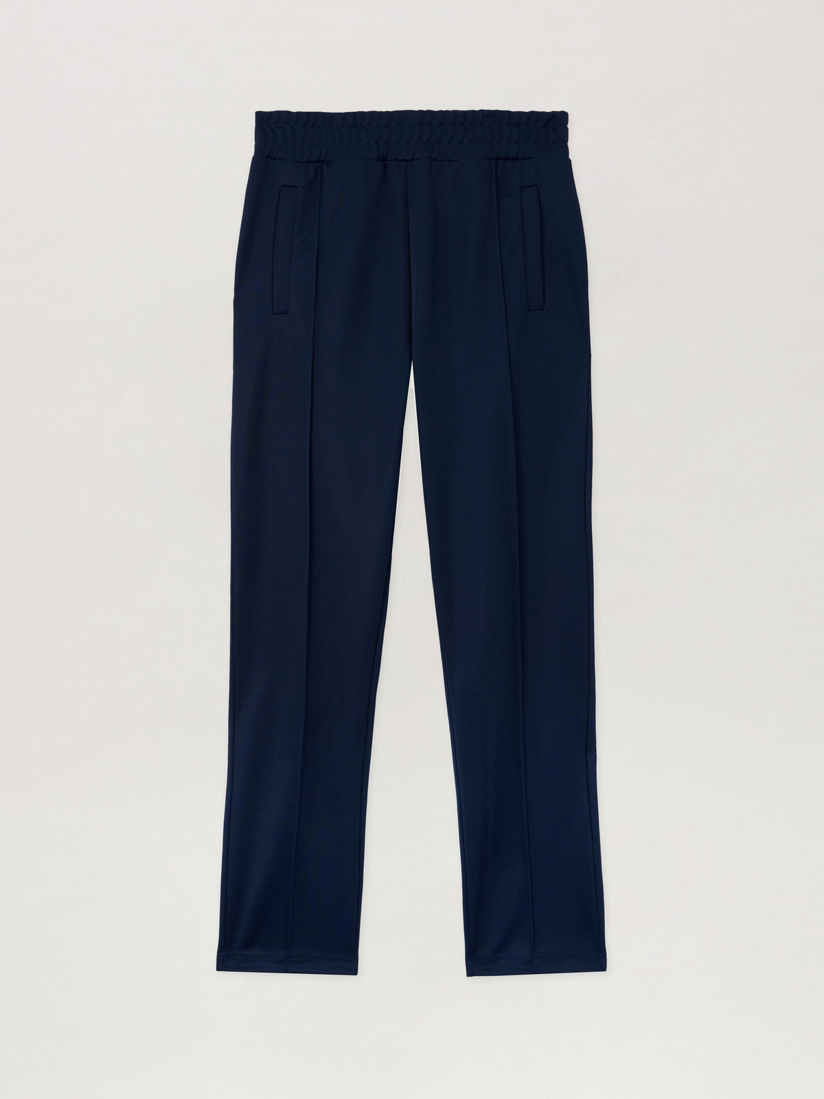 PALM ANGELS Back Curved Logo Track Pants NAVY BLUE OFF WHITE PMCJ048S26FAB001