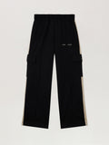 PALM ANGELS Classic Logo Cargo Track Pant BLACK - OFF WHITE PMCJ04BF25FAB001
